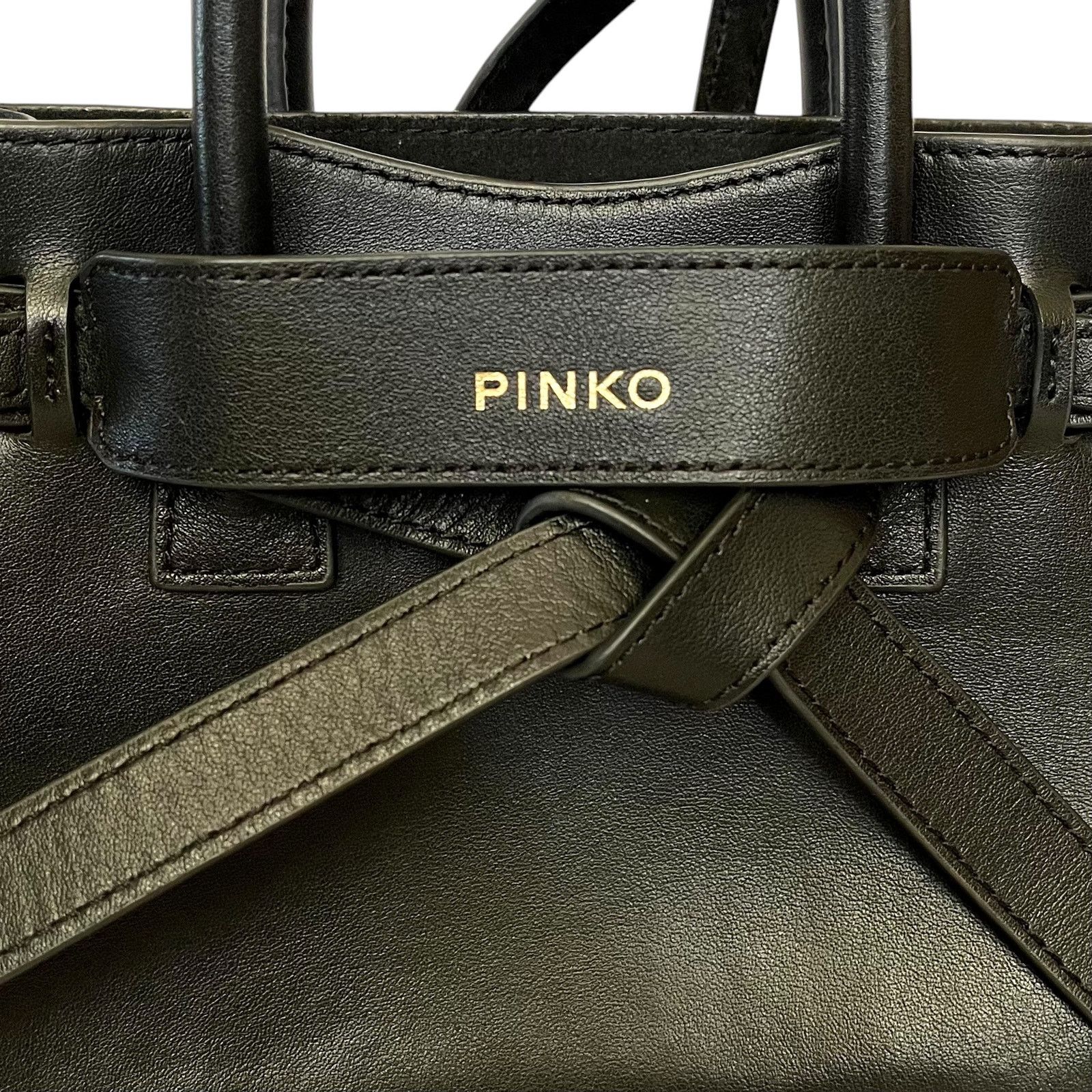 Pinko Pinko Black Leather Bow Tie Convertible Satchel Backpack Size ONE SIZE - 10 Thumbnail