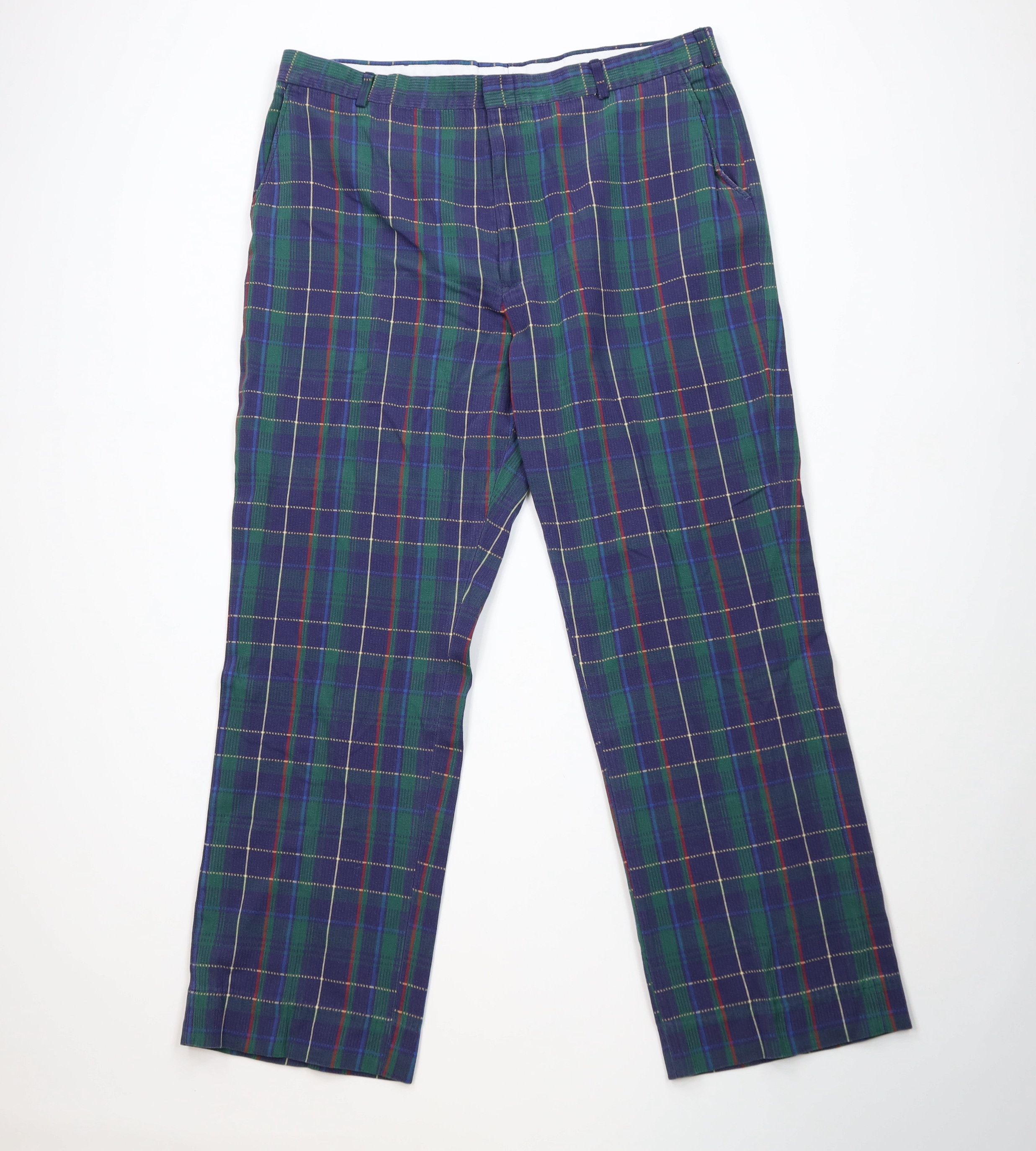 Orvis Vintage 70s Orvis Seersucker Wide Leg Chino Pants Plaid USA Size US 38 / EU 54 - 1 Thumbnail