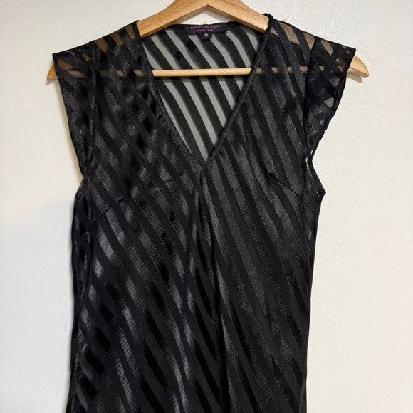 Other Grayson Riley Black Sheer Striped Dress w Slip – Sz S Size S / US 4 / IT 40 - 3 Thumbnail