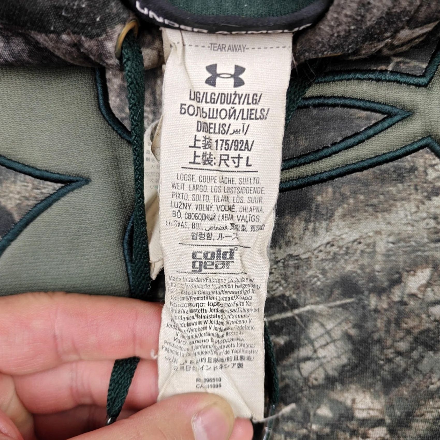 Under Armour Under Armour Hoodie Mens Large Green Mossy Oak Camo ColdGear Fleece Pullover Size US L / EU 52-54 / 3 - 4 Thumbnail