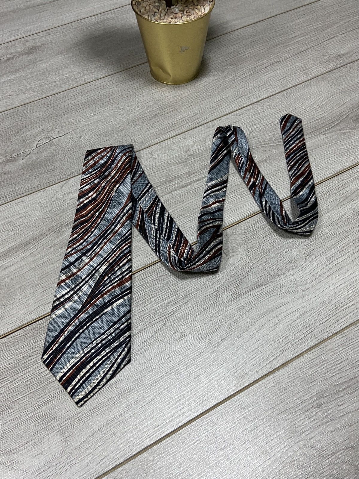 Christian Dior stripes silk tie