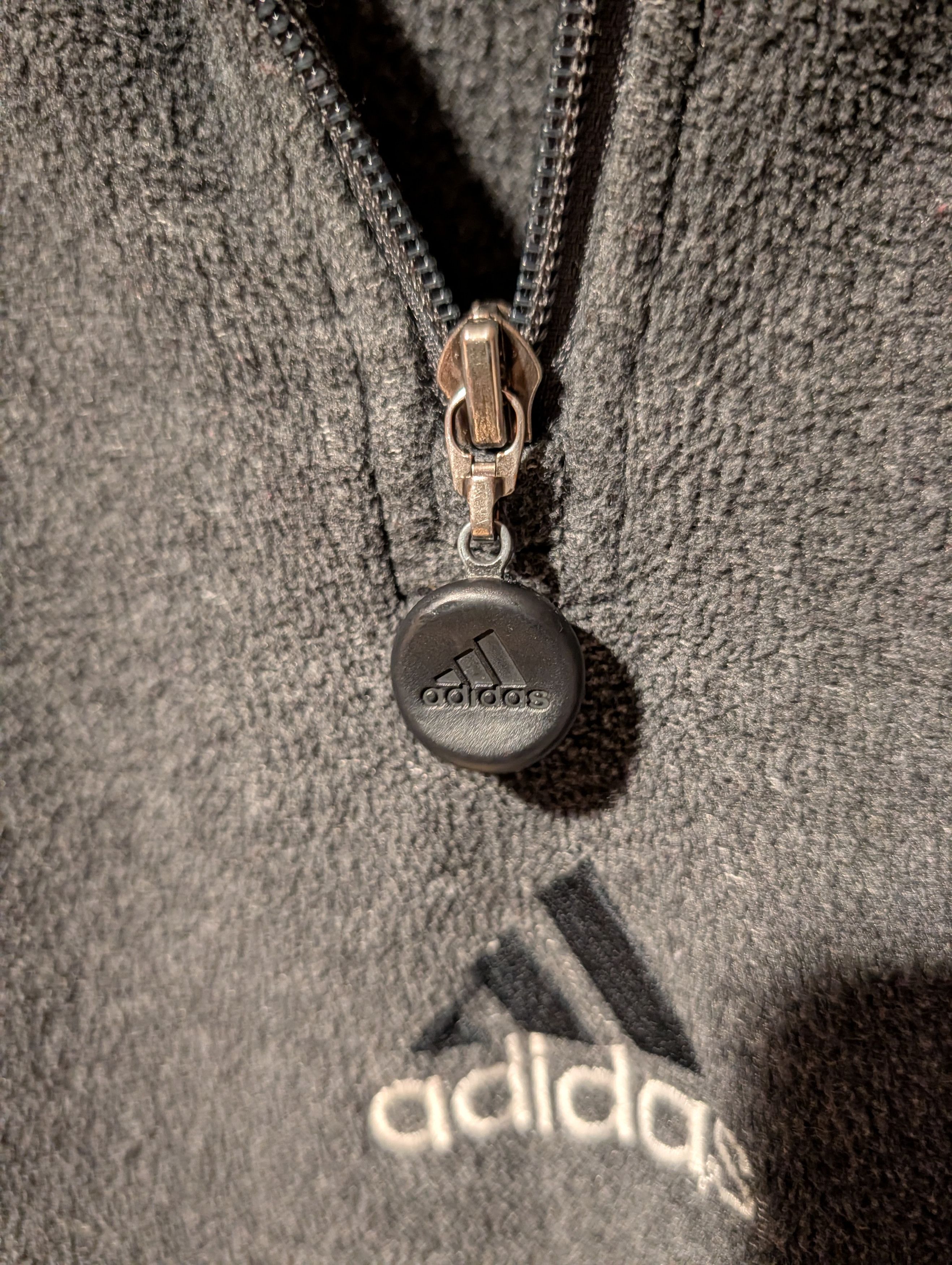 Adidas Vtg 90s Adidas Center Logo Quarter Zip Fleece Pullover Size US XL / EU 56 / 4 - 3 Thumbnail