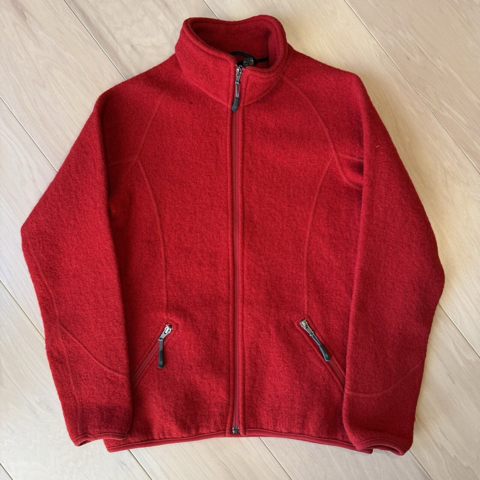 Ibex Ibex Wool Jacket Women's M Red Full Zip Winter Outerwear Size M / US 6-8 / IT 42-44 - 2 Thumbnail
