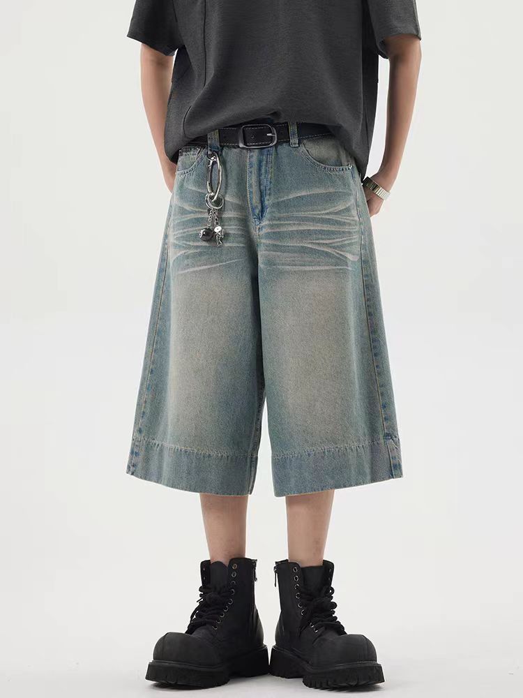 Japanese Brand × Jean Vintage washed haze blue loose denim shorts Size US 30 / EU 46 - 2 Thumbnail
