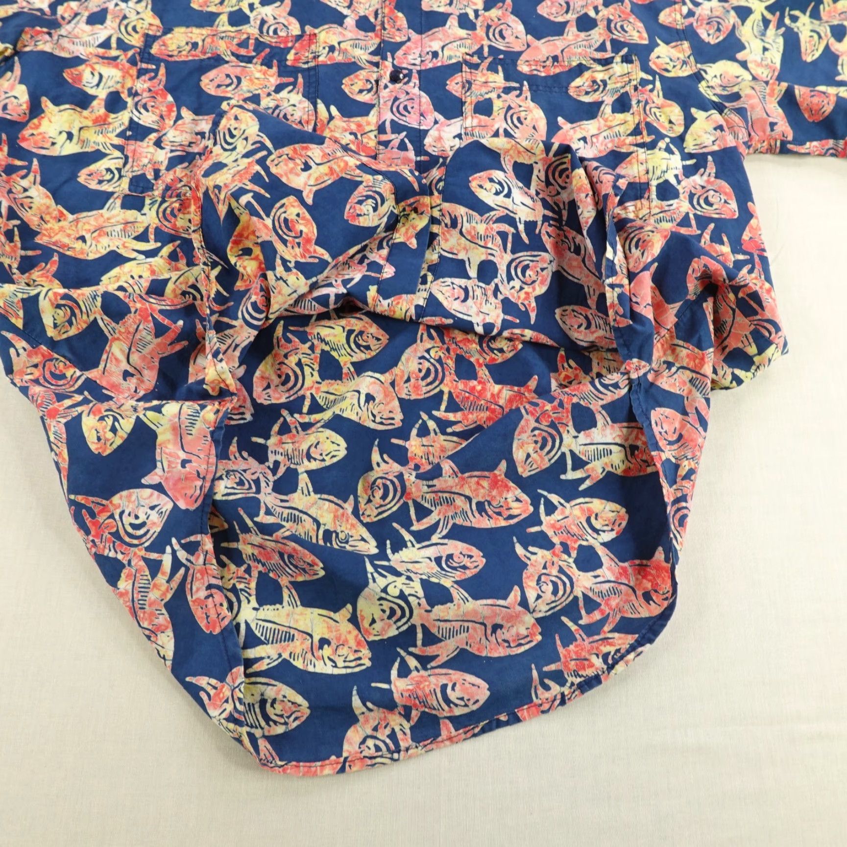 ALOHAS VINTAGE Rum Reggae Shirt Men L Blue Red Hawaiian Shark Print Aloha Button Up Size US L / EU 52-54 / 3 - 5 Thumbnail