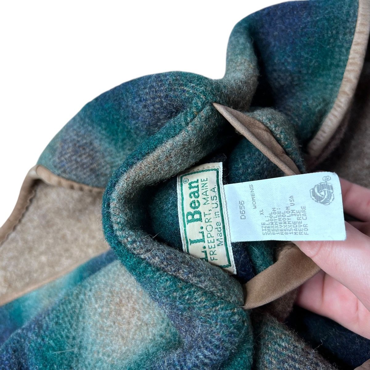L.L. Bean × Vintage 80s L.L. Bean Green Brown Plaid Wool Reversible Hunting Vest Size XL / US 12-14 / IT 48-50 - 2 Thumbnail