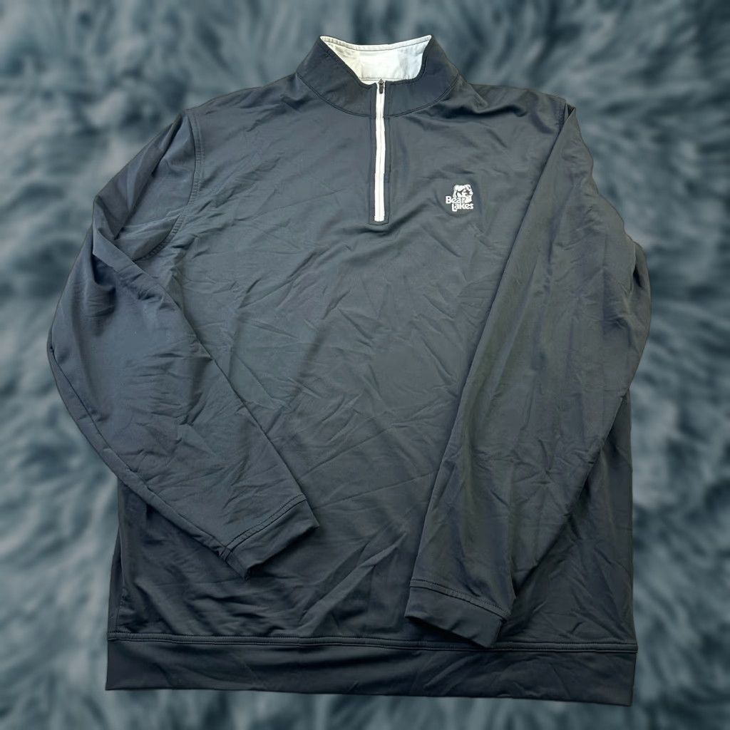Peter Millar Sweater Mens XL Black Quarter Zip Bear Lakes CC Crown Sport Perth