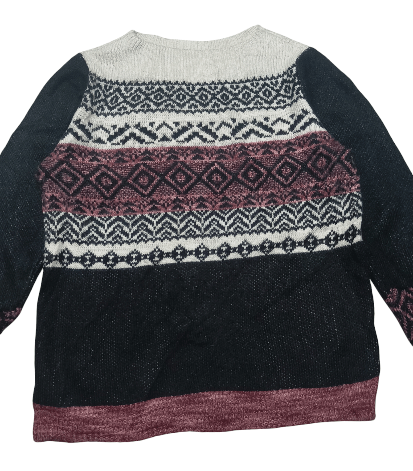 Other Vintage 90s WESTPORT Women's Ethnic Striped Knit Sweater Size L / US 10 / IT 46 - 4 Thumbnail