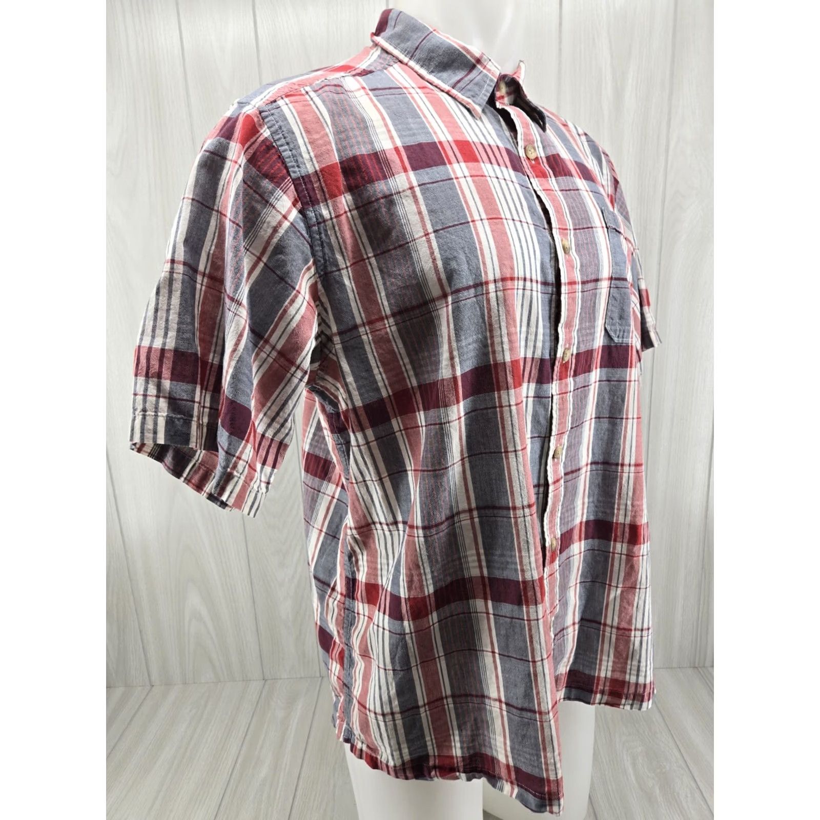 Mountain Khakis Mountain Khakis Plaid Shirt Men's L Button Front Red Cotton Casual Short Sleeve Size US L / EU 52-54 / 3 - 5 Thumbnail