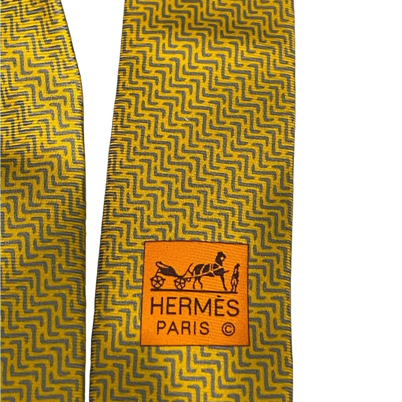 Hermes Hermès 6258 silk tie made in france Size ONE SIZE - 6 Thumbnail