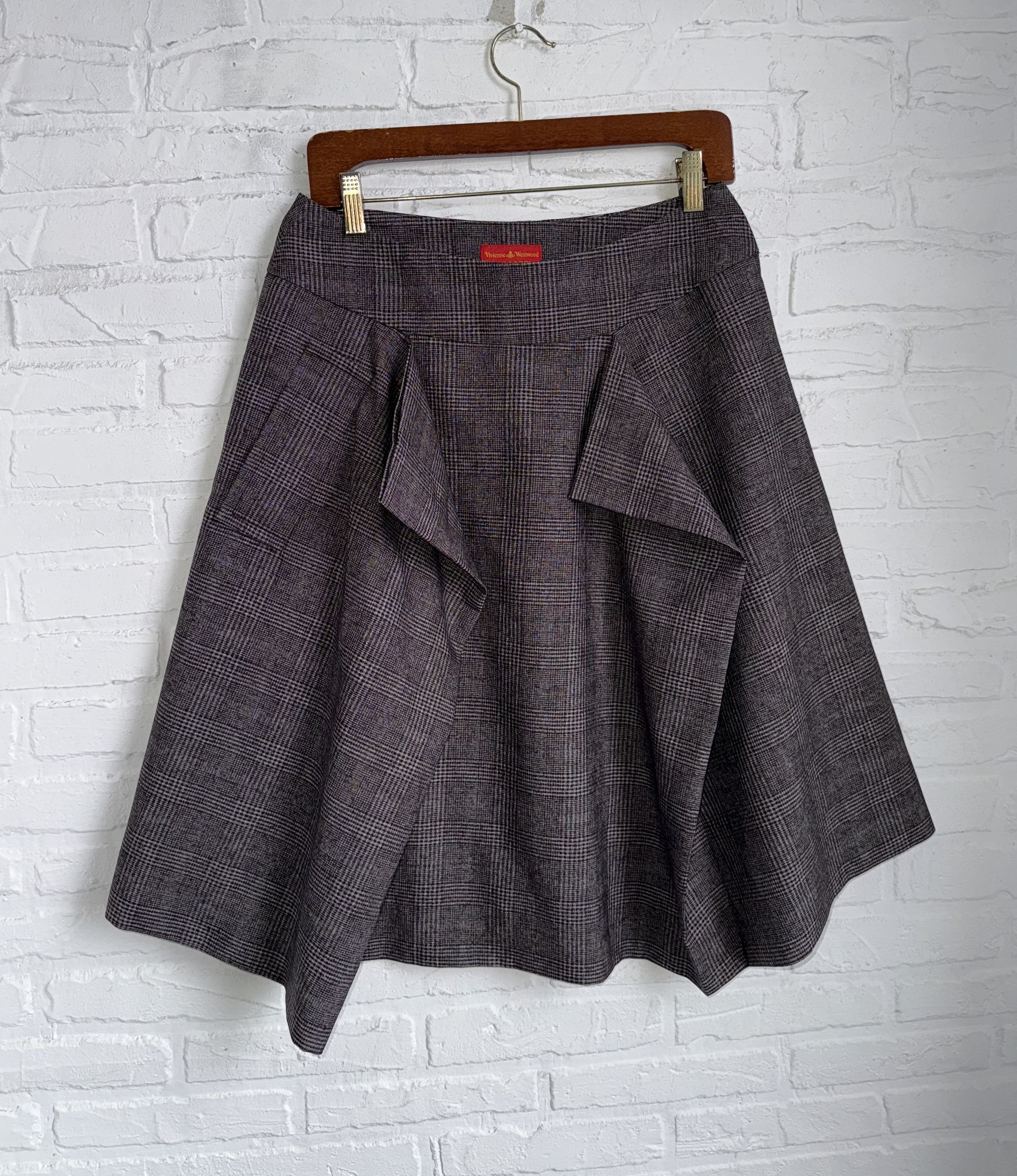 Vivienne Westwood Vintage Vivienne Westwood Red Label Asymmetric Wool Skirt Size 30" / US 8 / IT 44 - 1 Thumbnail