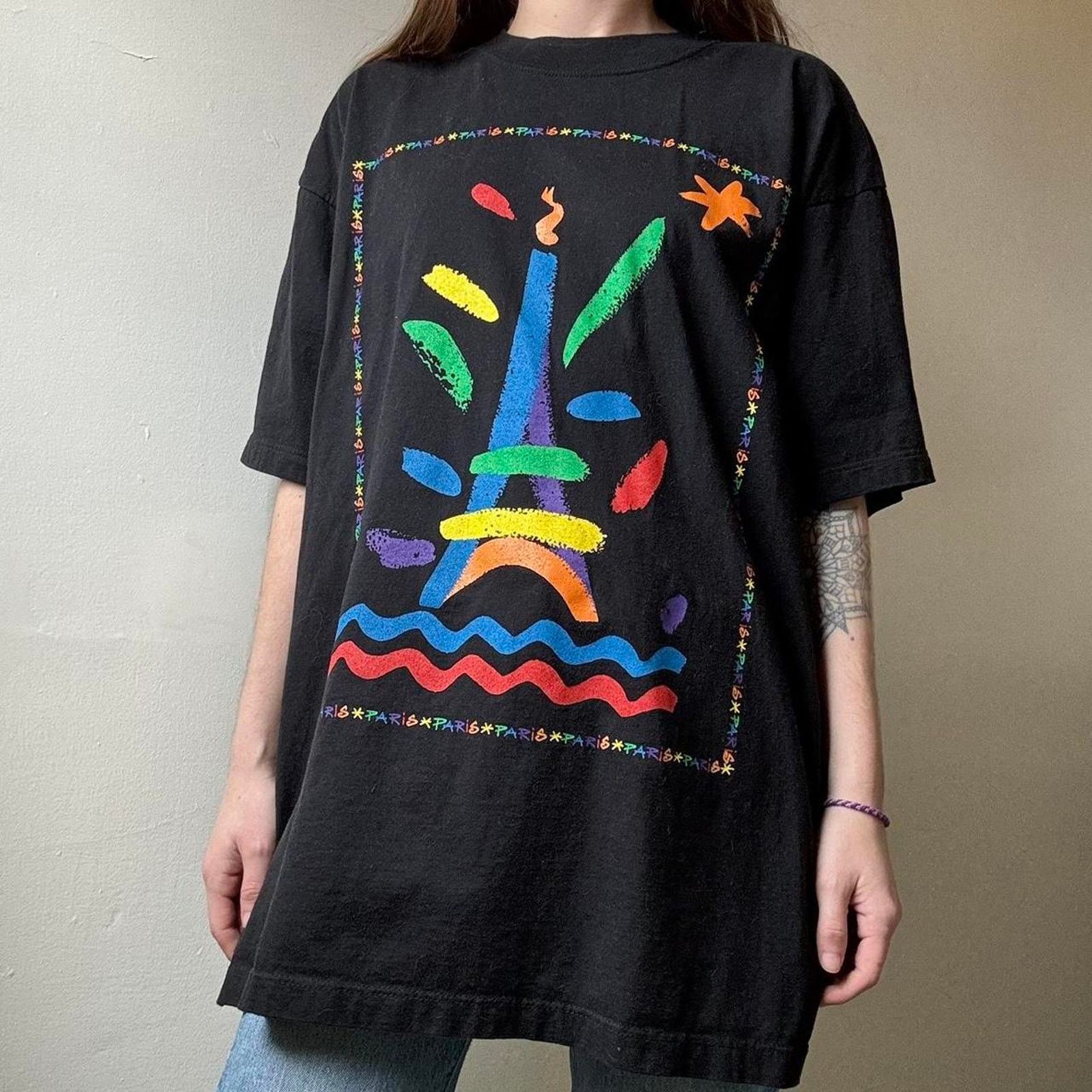Vintage Vintage Alma Mater 90s Paris Eiffel Tower Graphic Tee Large Size US L / EU 52-54 / 3 - 2 Thumbnail