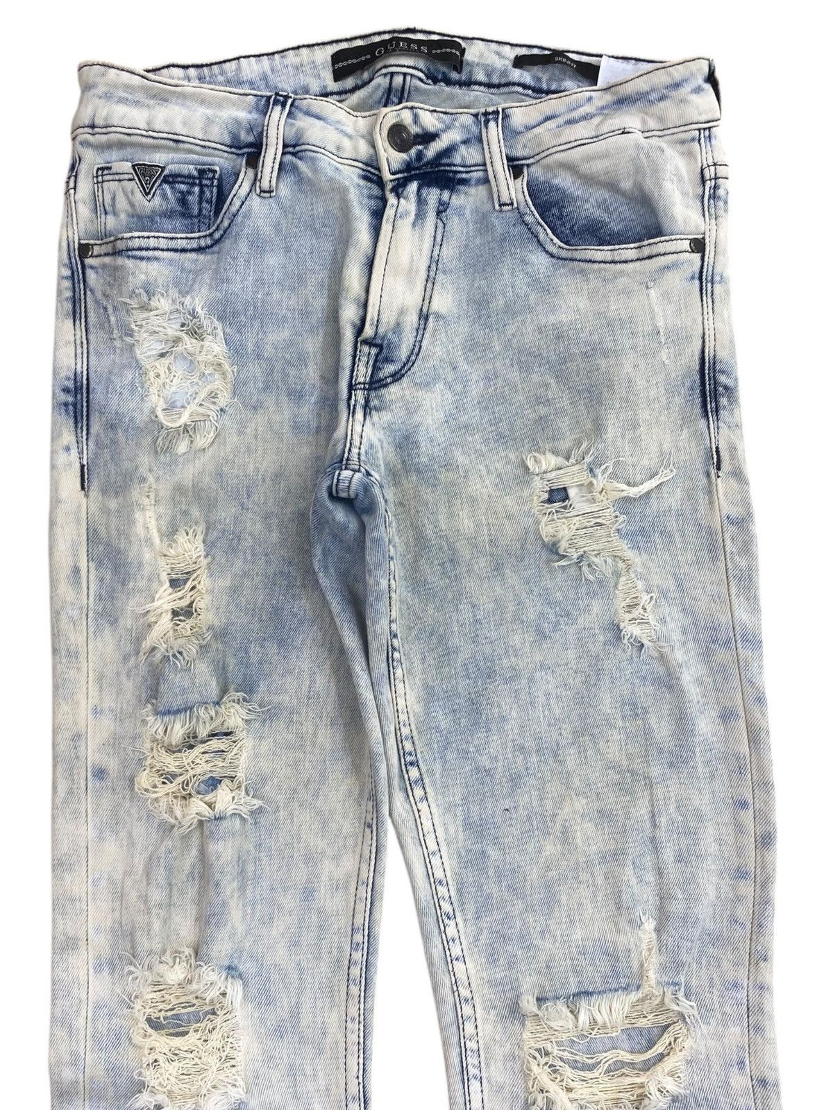 Guess Guess Blue Acid Wash Style Skinny Jeans Size US 30 / EU 46 - 2 Thumbnail