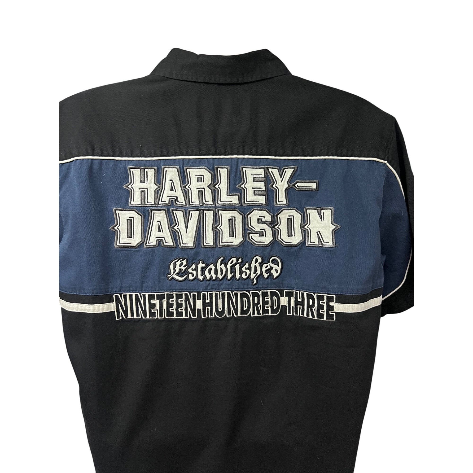 Harley Davidson Harley Davidson Mens Retro Mechanic Garage Black Blue Colorb Size US M / EU 48-50 / 2 - 5 Thumbnail
