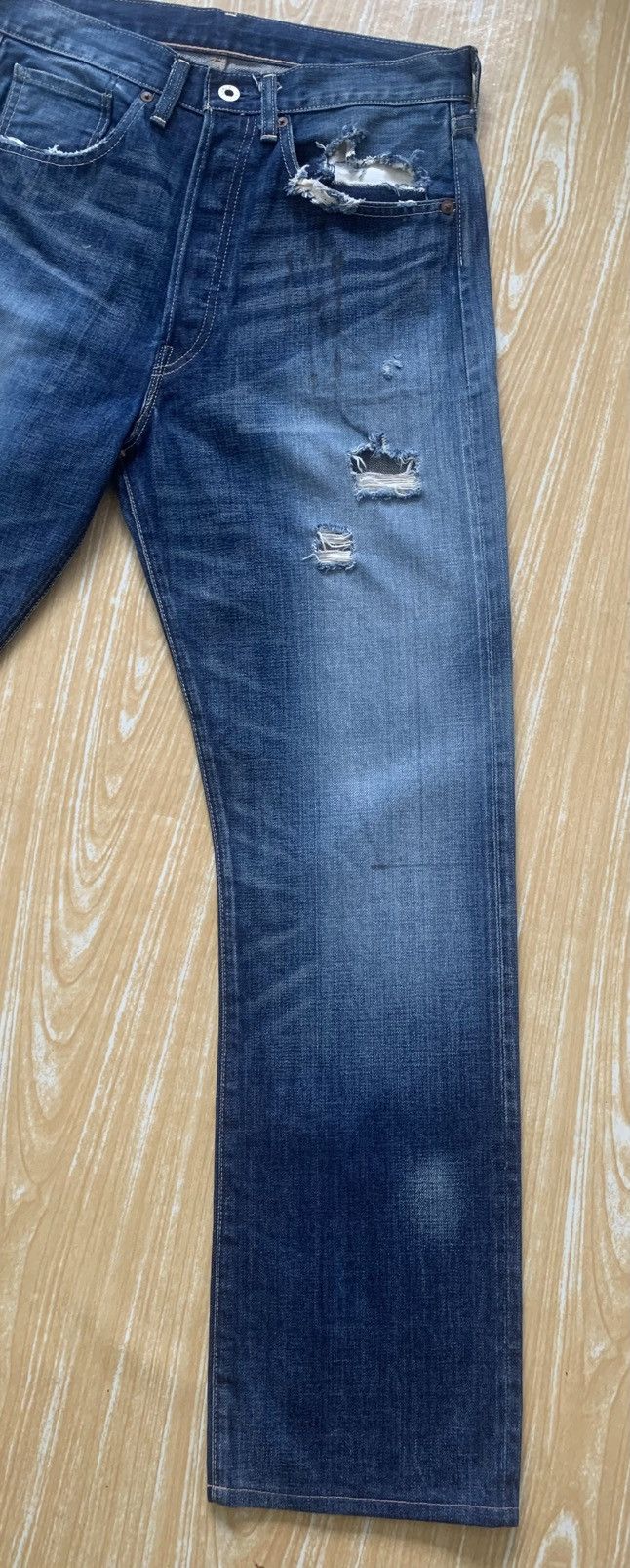 Levi's Distressed Levis Lot44501 WW2 Repro Selvedge Made In Japan Size US 30 / EU 46 - 8 Thumbnail