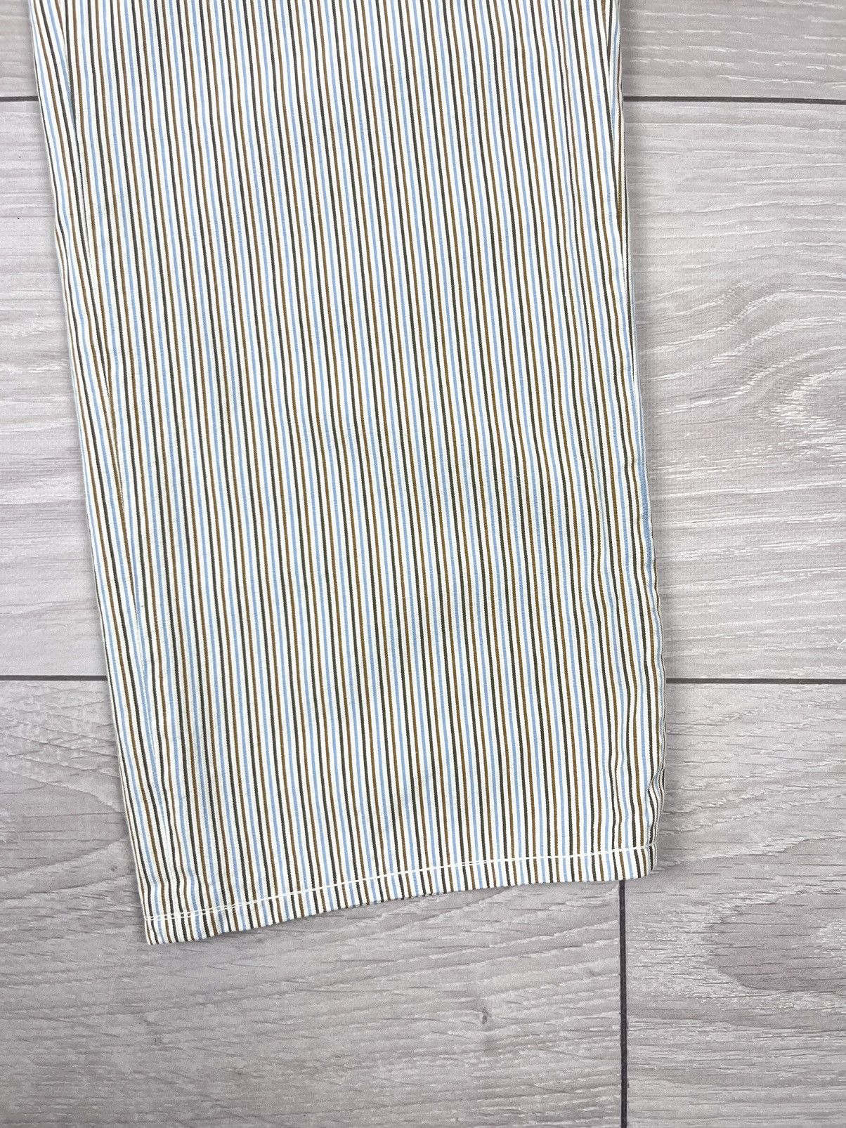 Marco Pescarolo Marco Pescarolo White Cotton Striped Luxury Chinos Pants Size US 34 / EU 50 - 2 Thumbnail