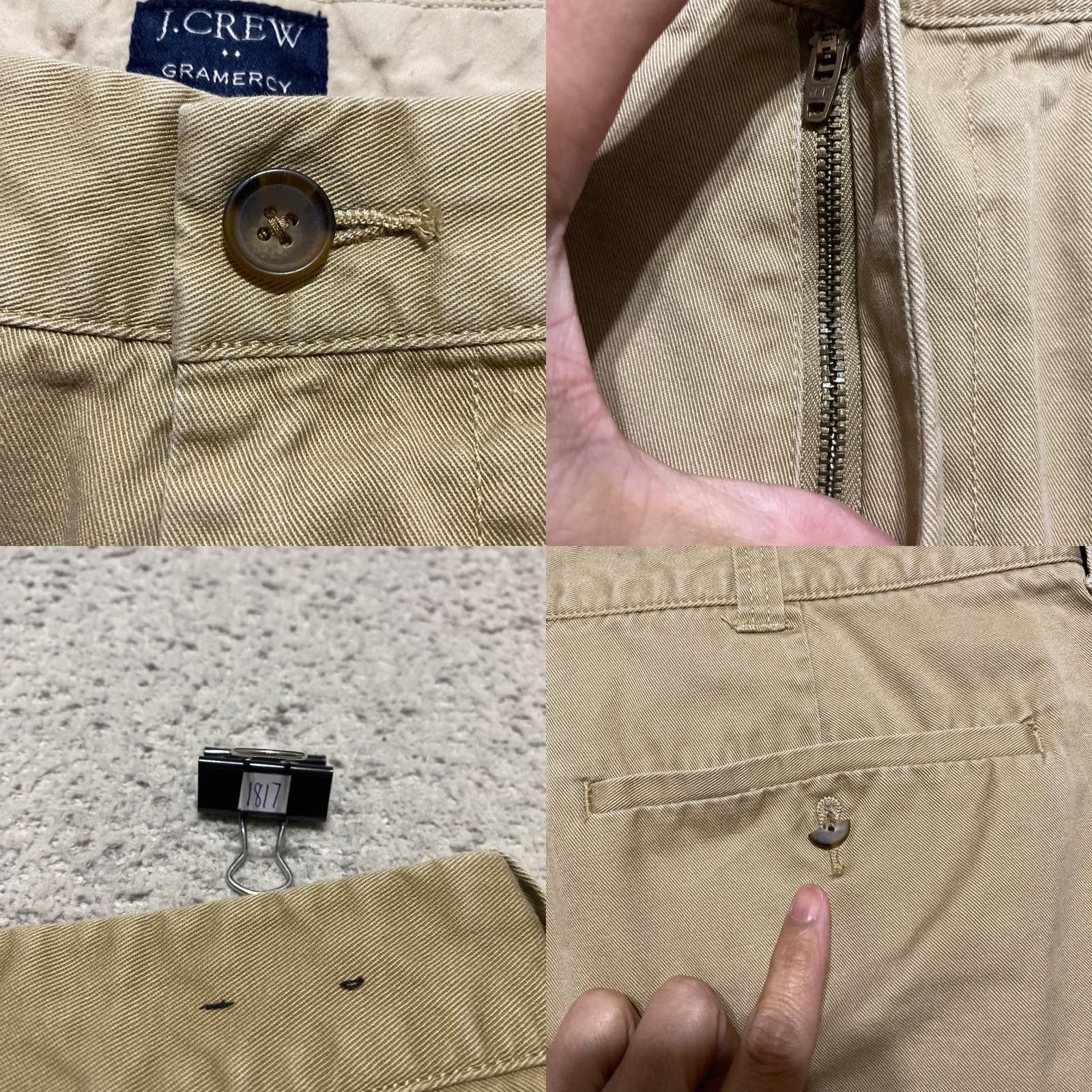 J.Crew J.CREW Beige Chino Shorts 8" Inseam Mid Rise Pockets Casual Men's 35 Regular Flat Front Cotton ShortS Size US 35 - 8 Thumbnail