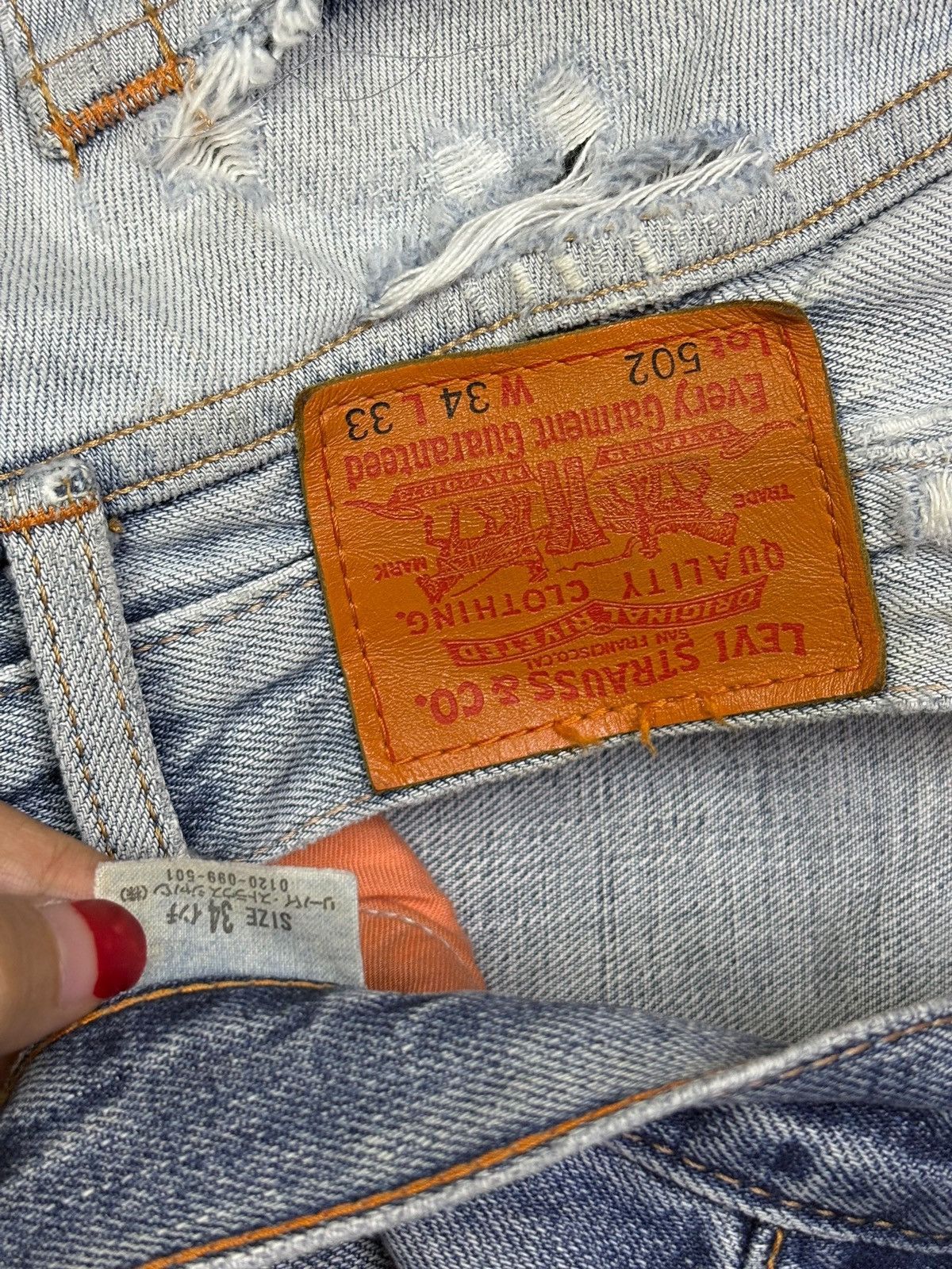 Levi's Vintage 90s Levis 502 Faded Wash Distressed Baggy Jeans Size US 34 / EU 50 - 11 Thumbnail