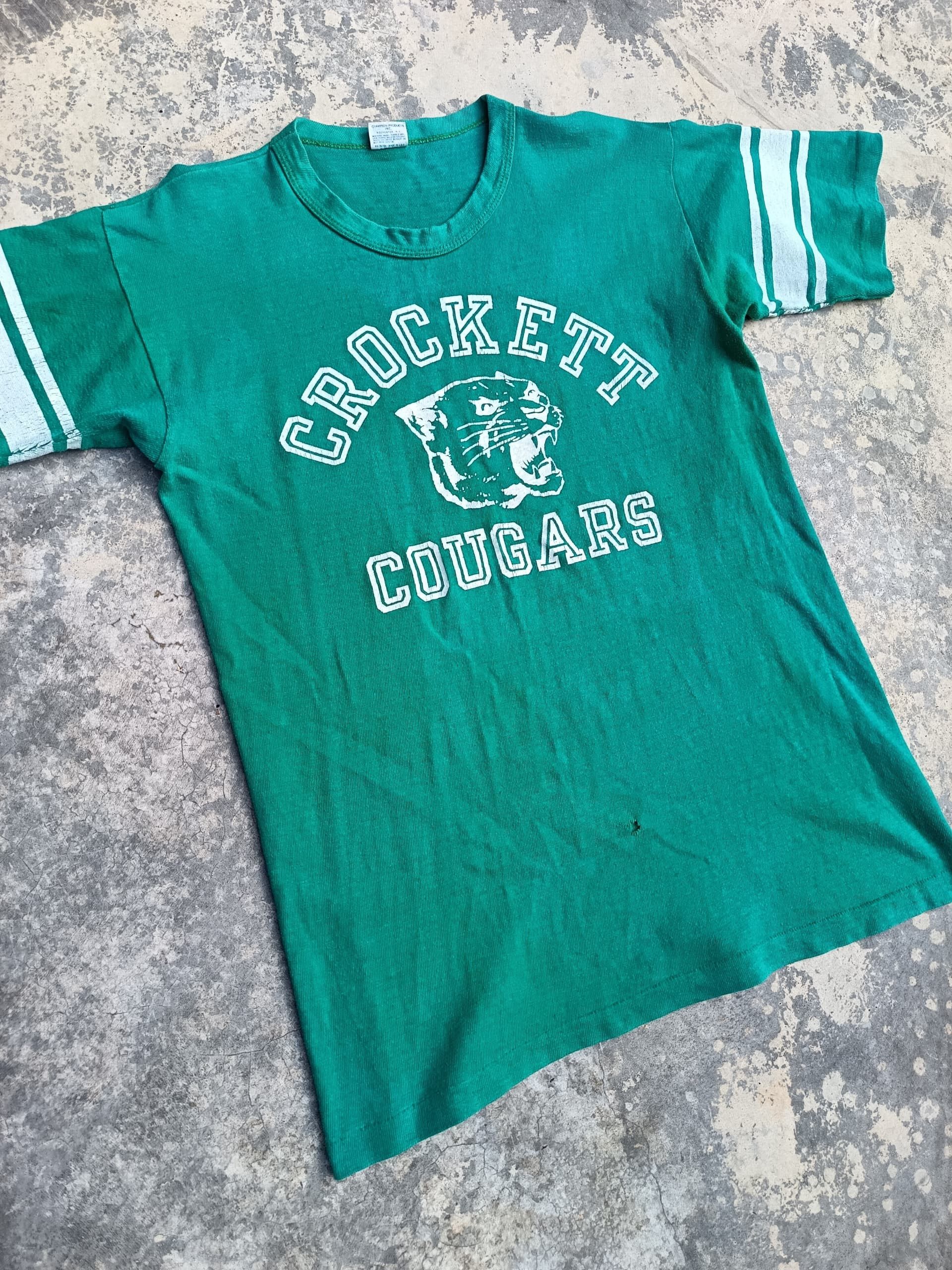 Champion × Vintage . vintage 70's champion crockett cougars T-Shirt Size US S / EU 44-46 / 1 - 8 Thumbnail