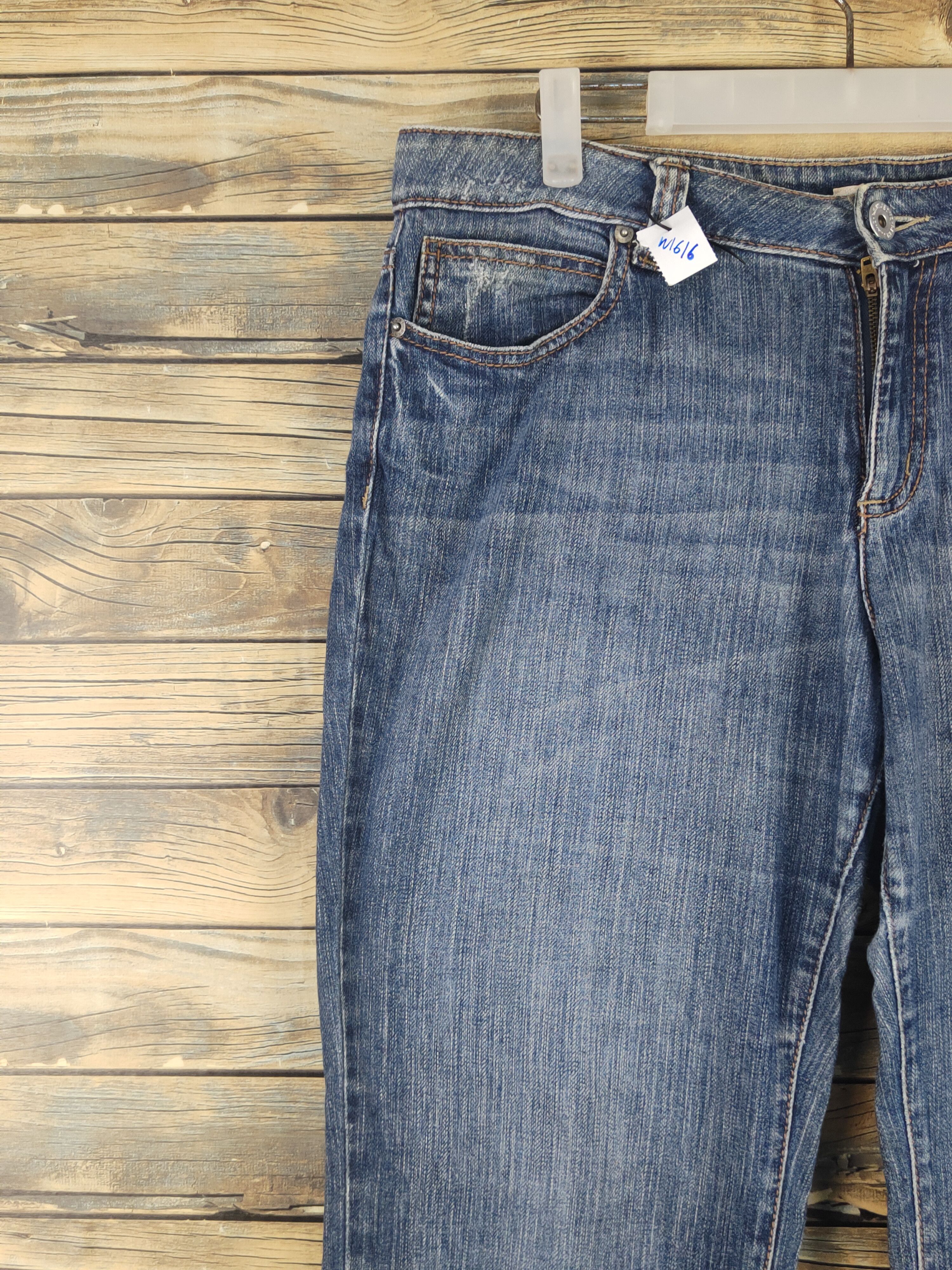DKNY × Vintage DKNY Blue Distressed Ripped denim Jeans #W1616 Size 35" - 4 Thumbnail