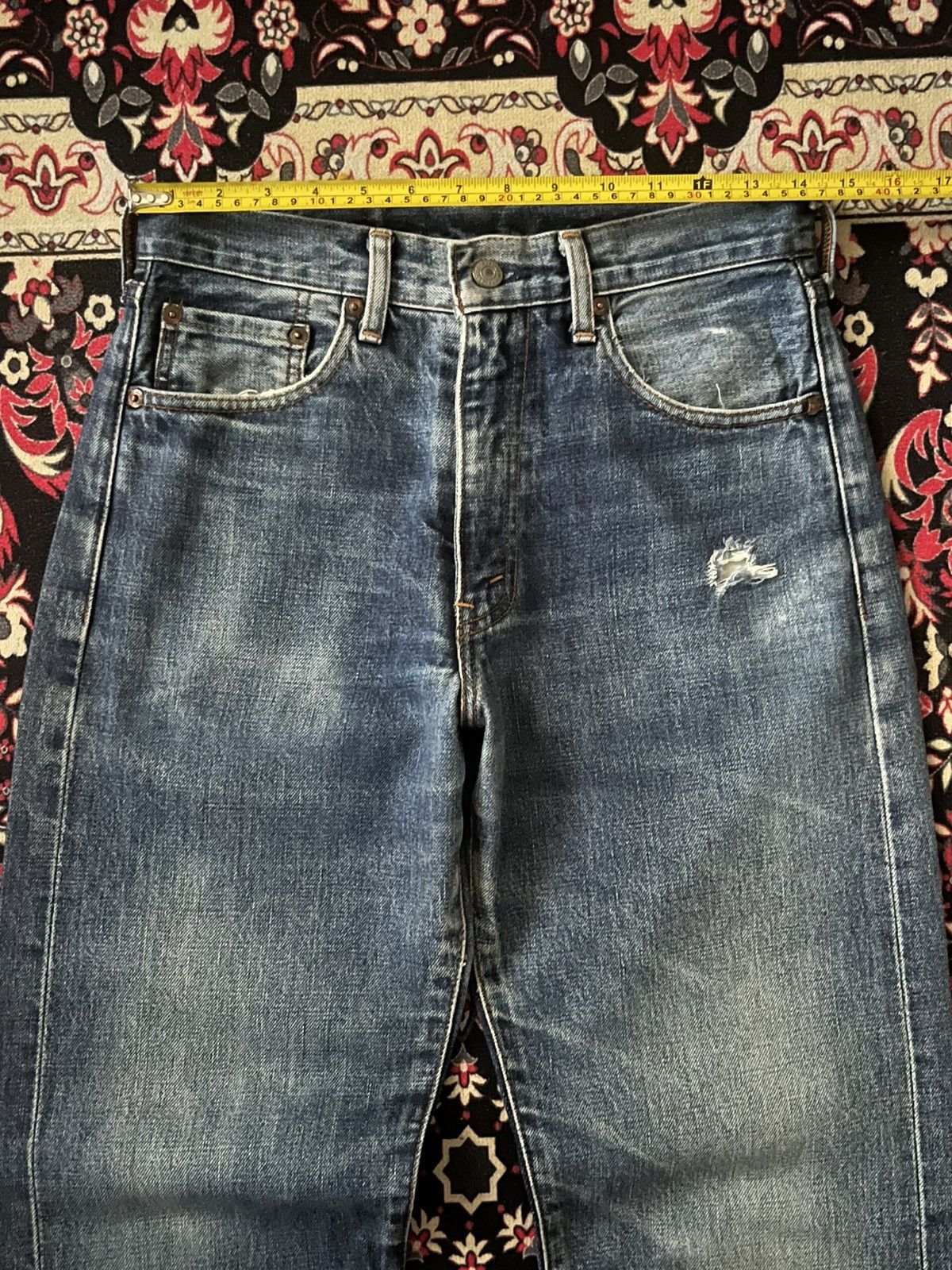 Levi's × Vintage ⚡️Vintage⚡️Levi’s 502XX Big E Talon Zip Redline Selvedge Jeans Size US 29 - 18 Thumbnail