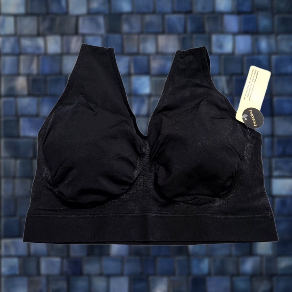 Vintage Truekind Bralette Shirt Womens L Black Bralette Wireless Pullover Bra Everyday Throw-on Size ONE SIZE - 1 Thumbnail