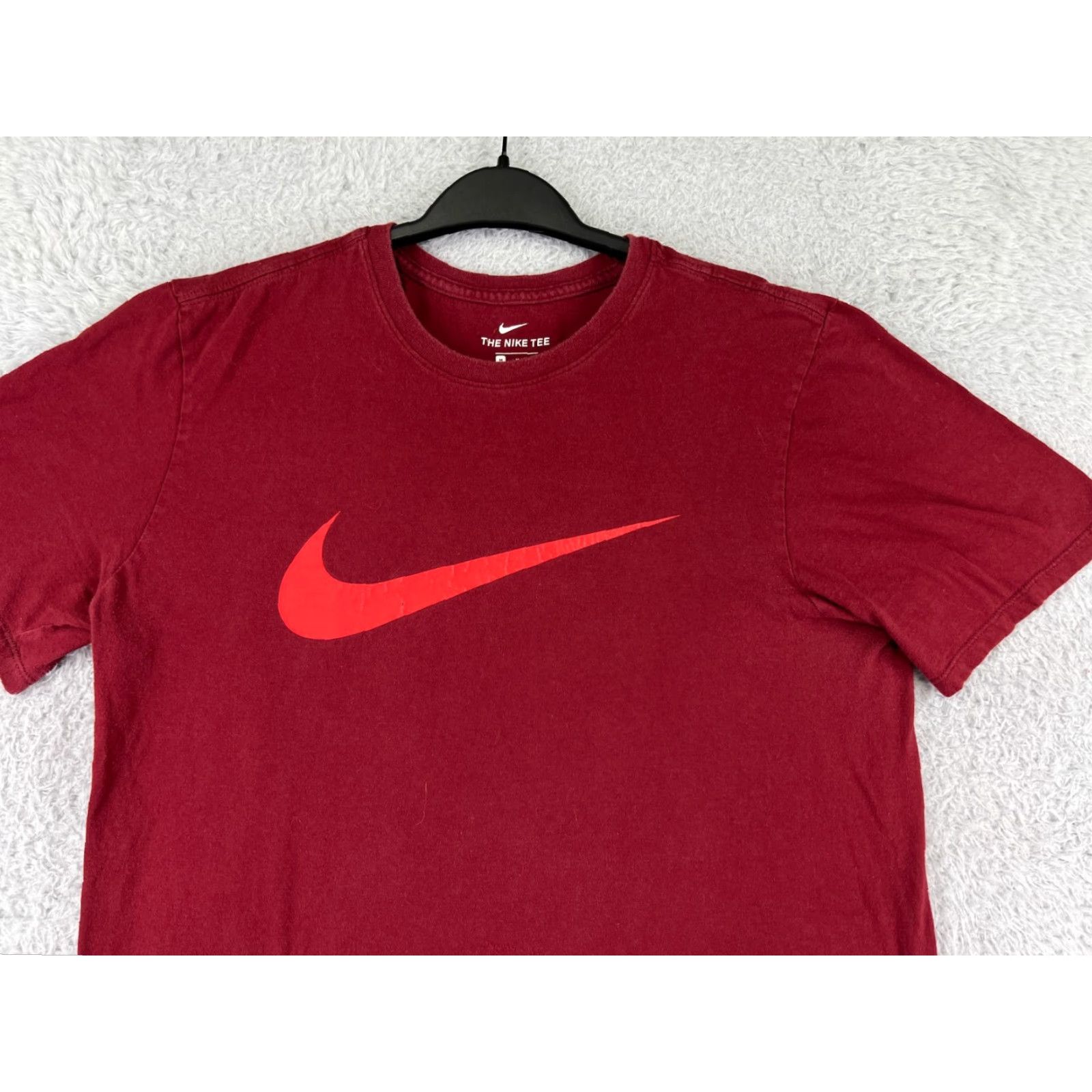 Nike Nike Shirt Mens Medium Red Swoosh Short Sleeve Crew Neck Cotton Blend Athletic - Logo, Outdoor, Sports, Retro - Nike Mens M Red Shirt Size US M / EU 48-50 / 2 - 5 Thumbnail