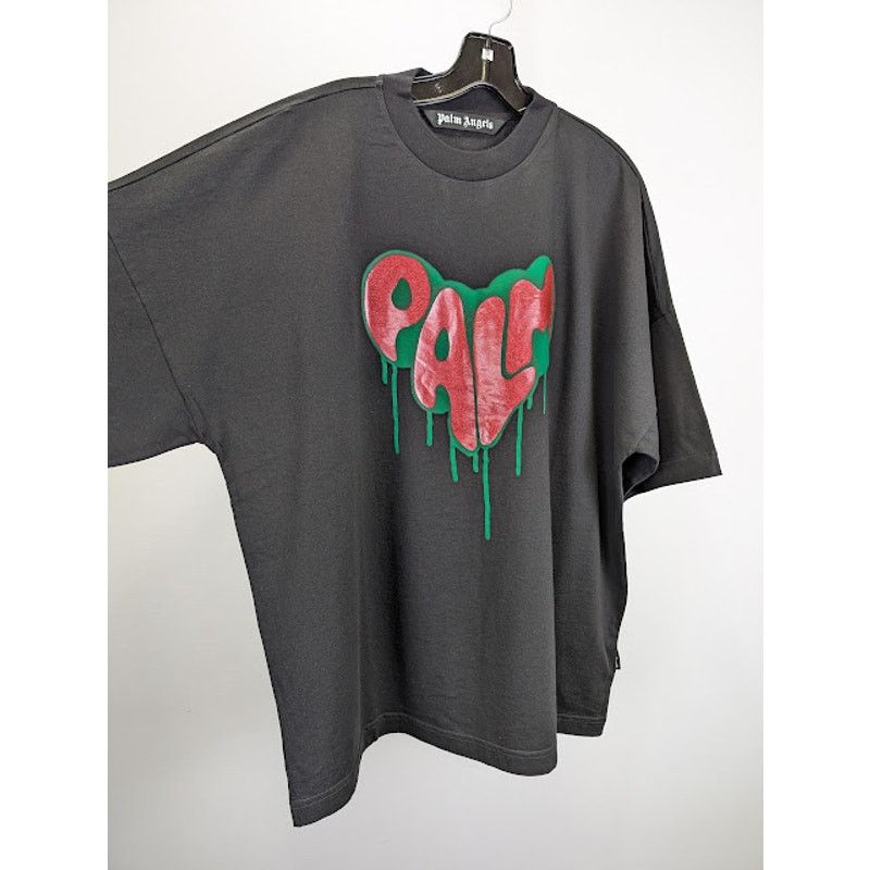 Palm Angels o1rshd1 Spray Heart Loose T-Shirt in Black / Fuchsia Size US S / EU 44-46 / 1 - 5 Thumbnail
