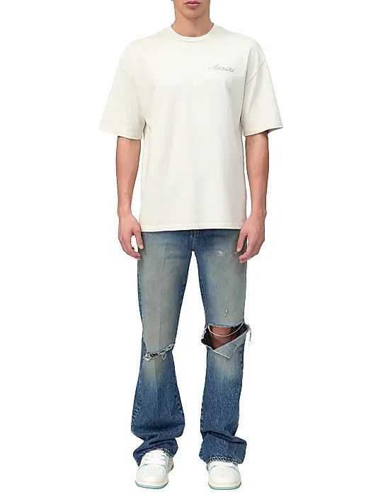 Amiri os11x0326 Logo Stud Oversized T-Shirt in Ivory Size US S / EU 44-46 / 1 - 2 Thumbnail