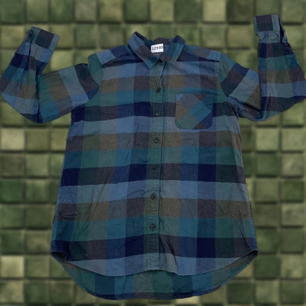 Eddie Bauer VINTAGE Eddie Bauer Womens Blue Buffalo Check Plaid Flannel Shirt Medium-12930 Size M / US 6-8 / IT 42-44 - 1 Thumbnail