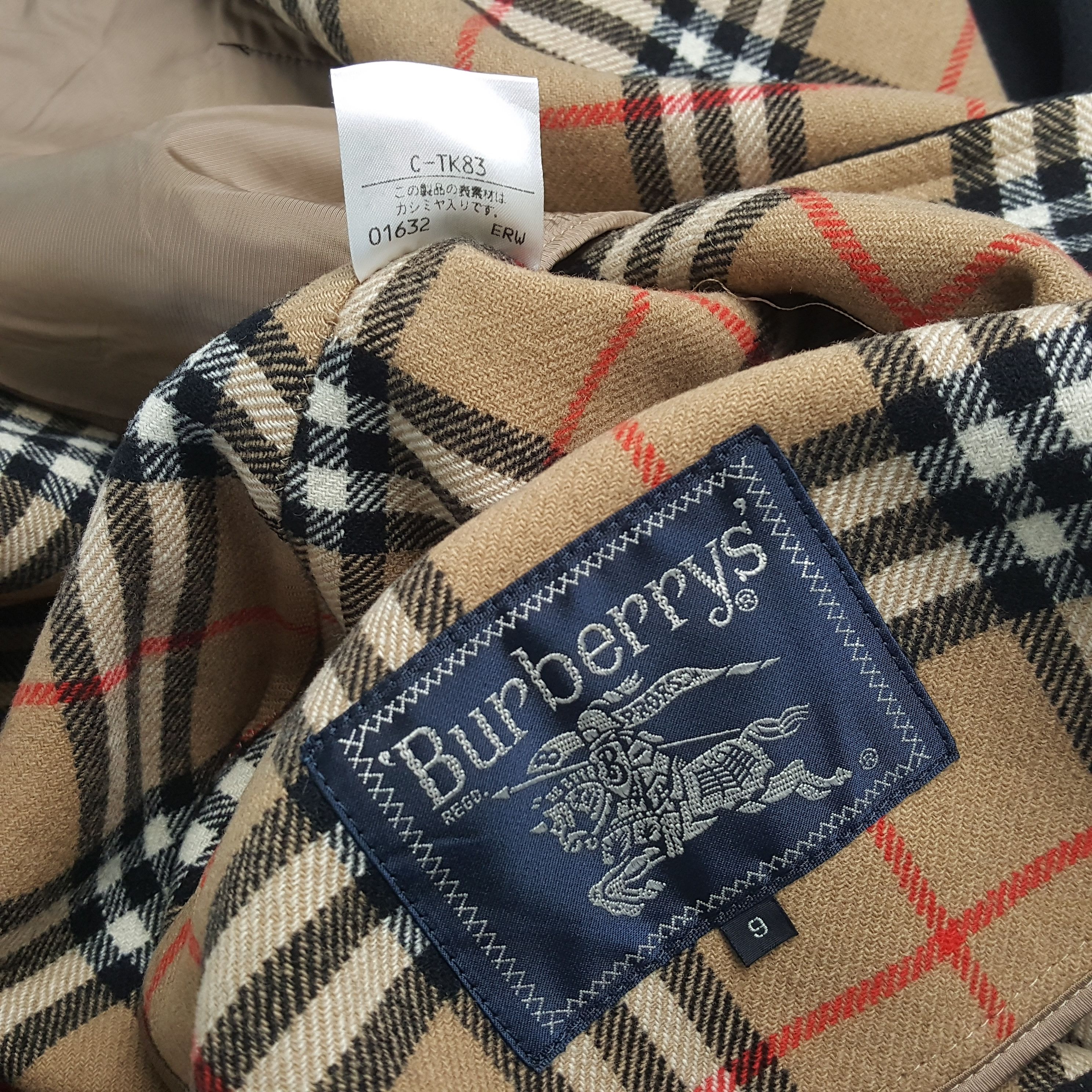 Burberry × Vintage Vintage BURBERRY LONDON Nova Check Fleece Long Jacket Size US L / EU 52-54 / 3 - 8 Thumbnail