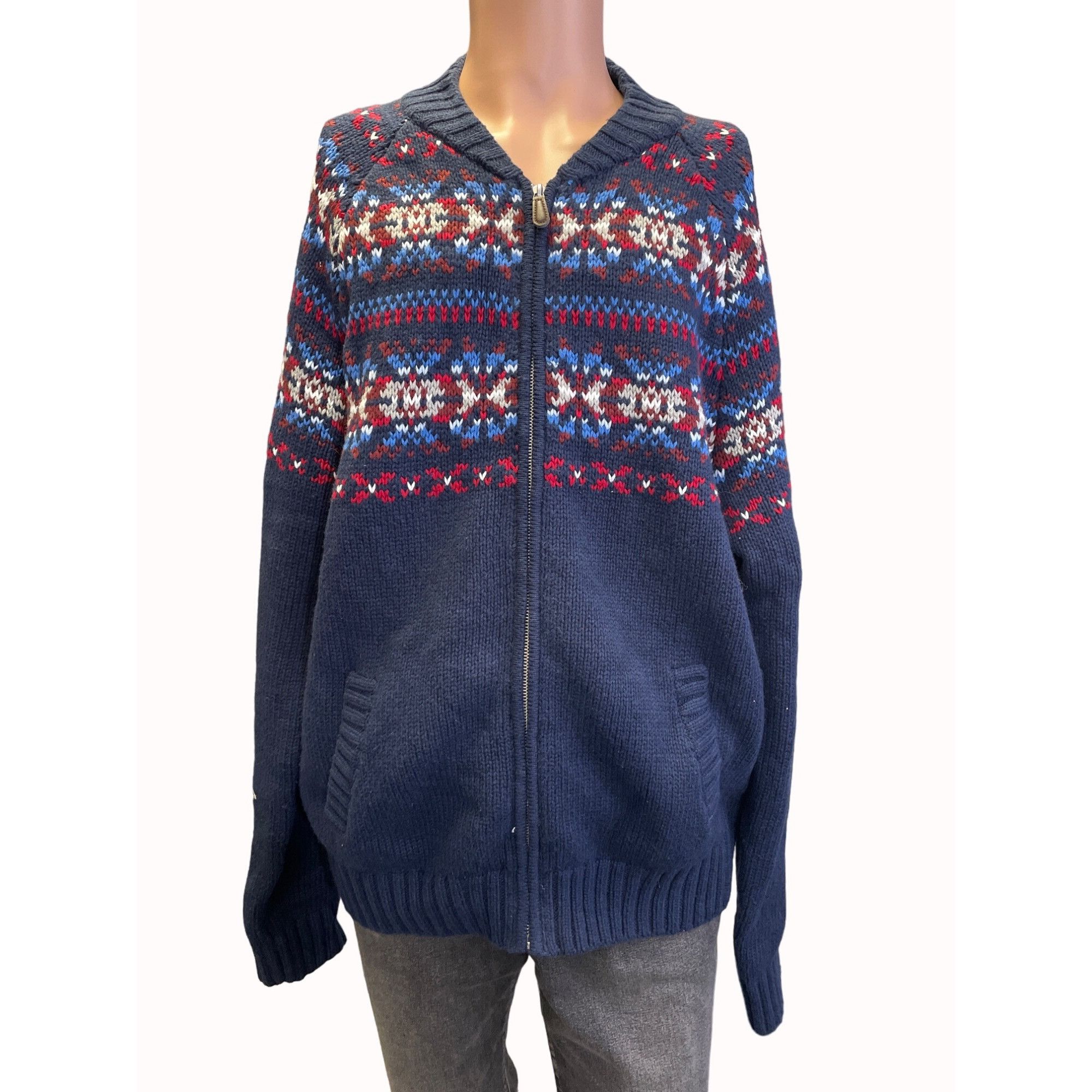 Tommy Hilfiger Tommy Hilfiger Men's Blue Full Zipper Knit Sweater Size XL S Size US XL / EU 56 / 4 - 1 Thumbnail
