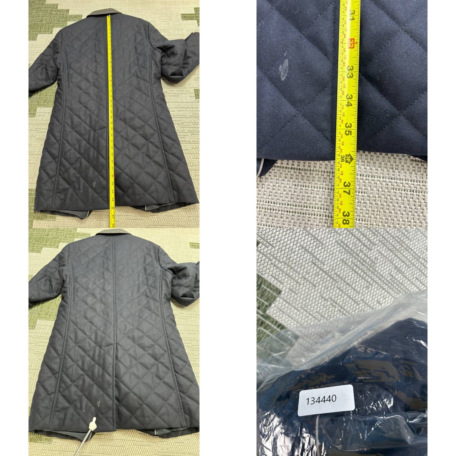 Hugo Boss HUGO BOSS Overcoat Mens 40 R Blue Wool Quilted Long Coat Winter Fall Business Casual Regular Insulation Wool Pattern Solid Jacket/Coat Stripes? Size US XXS / EU 40 - 8 Thumbnail