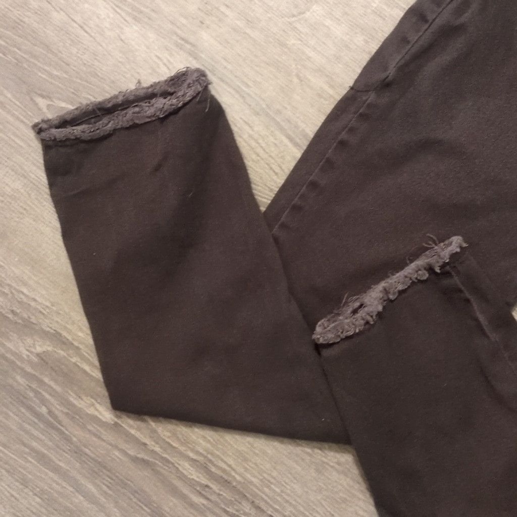 Other Democracy grayish black fringe jeans size 2 Size 26" / US 2 / IT 38 - 2 Thumbnail