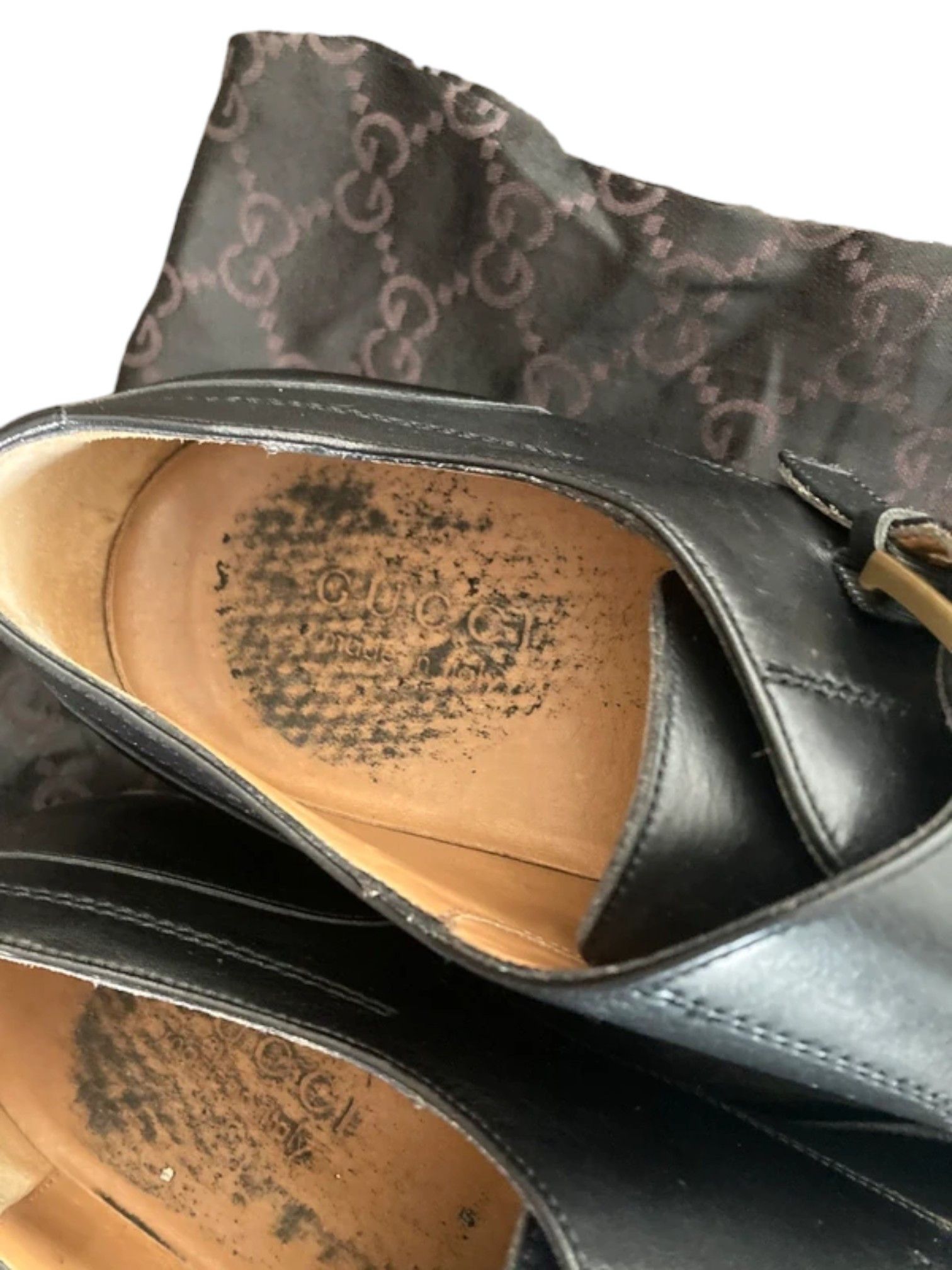 Gucci Gucci Black Leather Single Monk Strap Shoes Size US 11 / EU 44 - 5 Thumbnail
