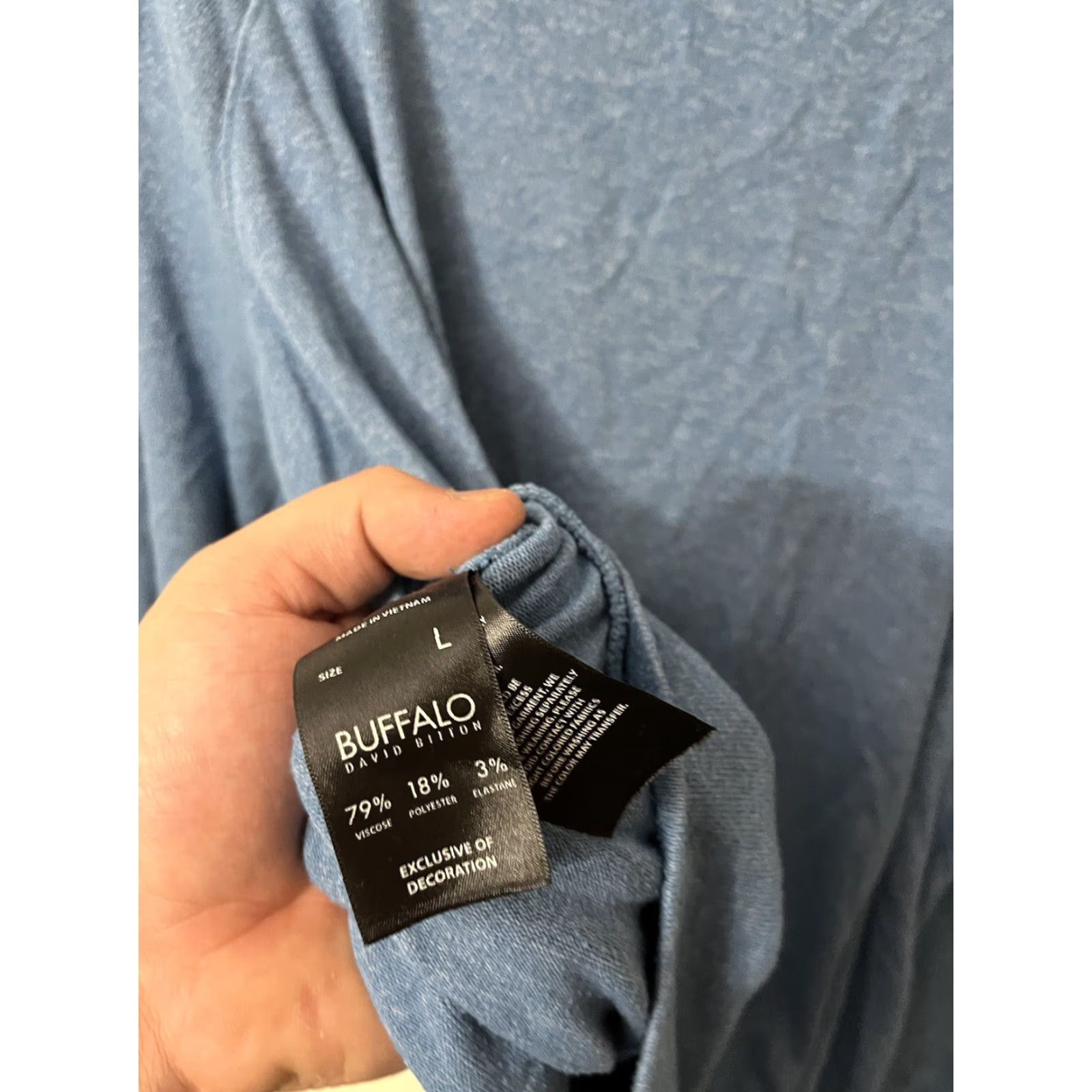 Buffalo David Bitton Buffalo Sweater Women L Blue Be Kind Lettering Pullover Round Neck Casual Size L / US 10 / IT 46 - 4 Thumbnail