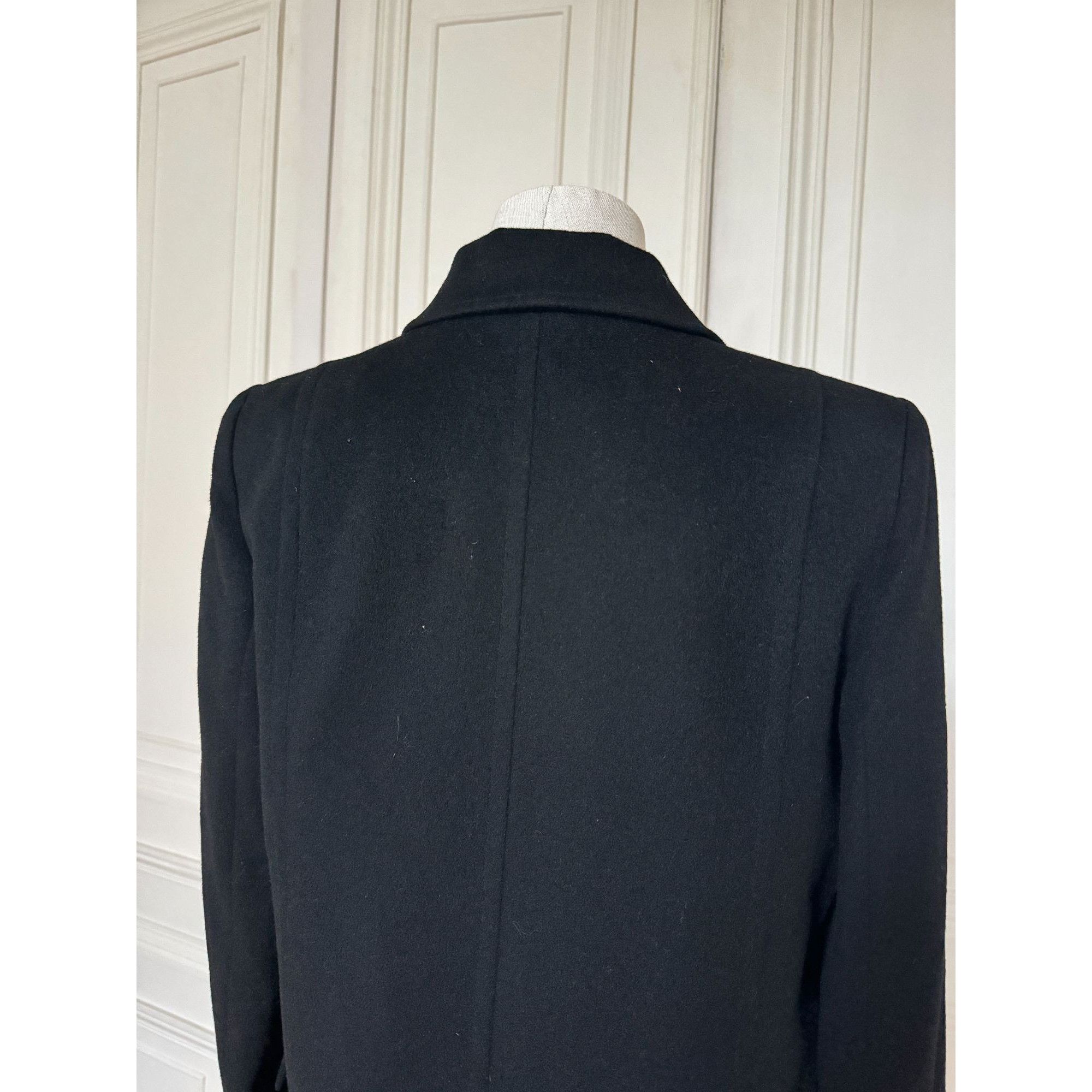 Thierry Mugler Vintage Black Wool Cashmere Angora Coat Size M / US 6-8 / IT 42-44 - 5 Thumbnail