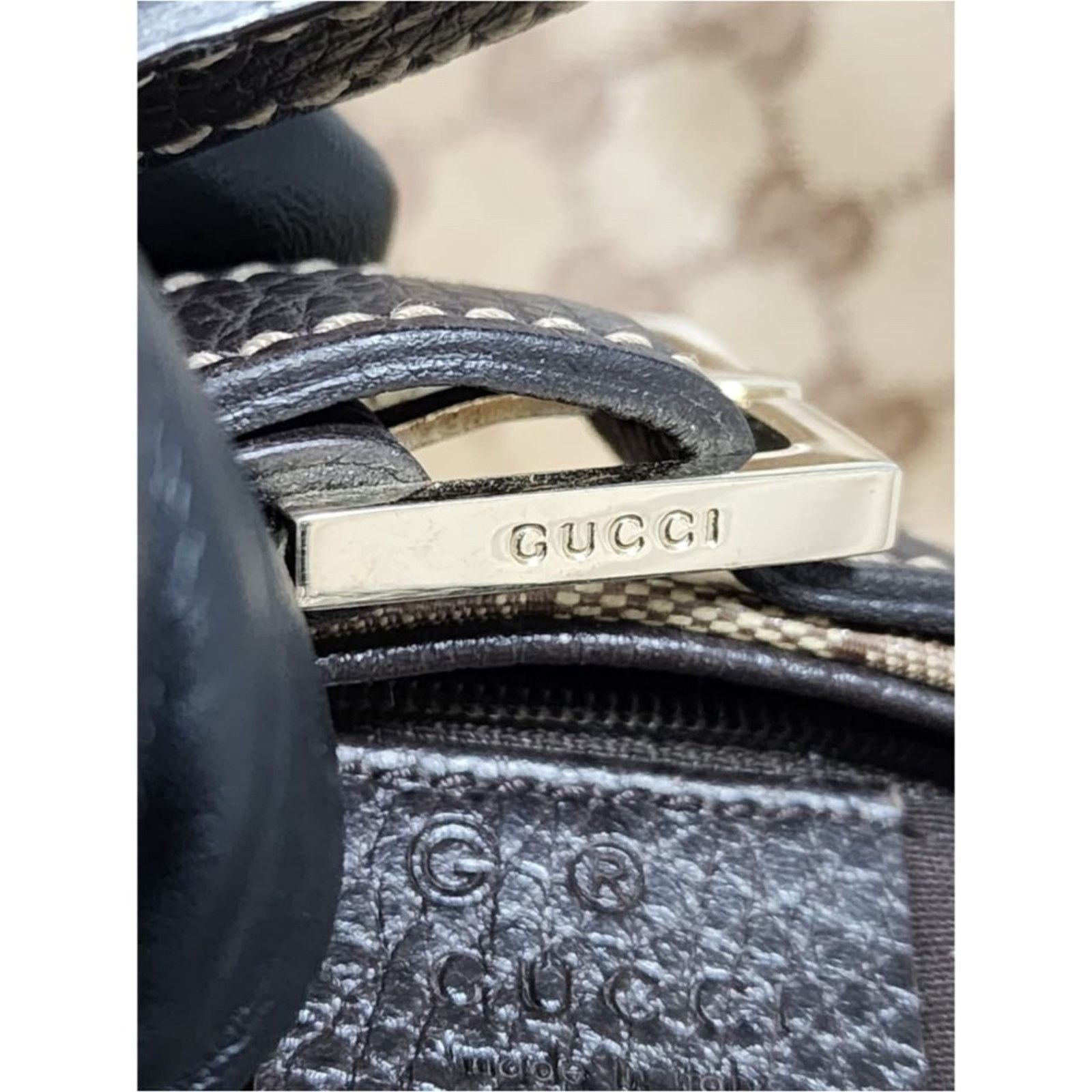 Gucci Authentic Gucci GG Canvas/Leather Belt Tote Bag Brown/Beige Size ONE SIZE - 5 Thumbnail