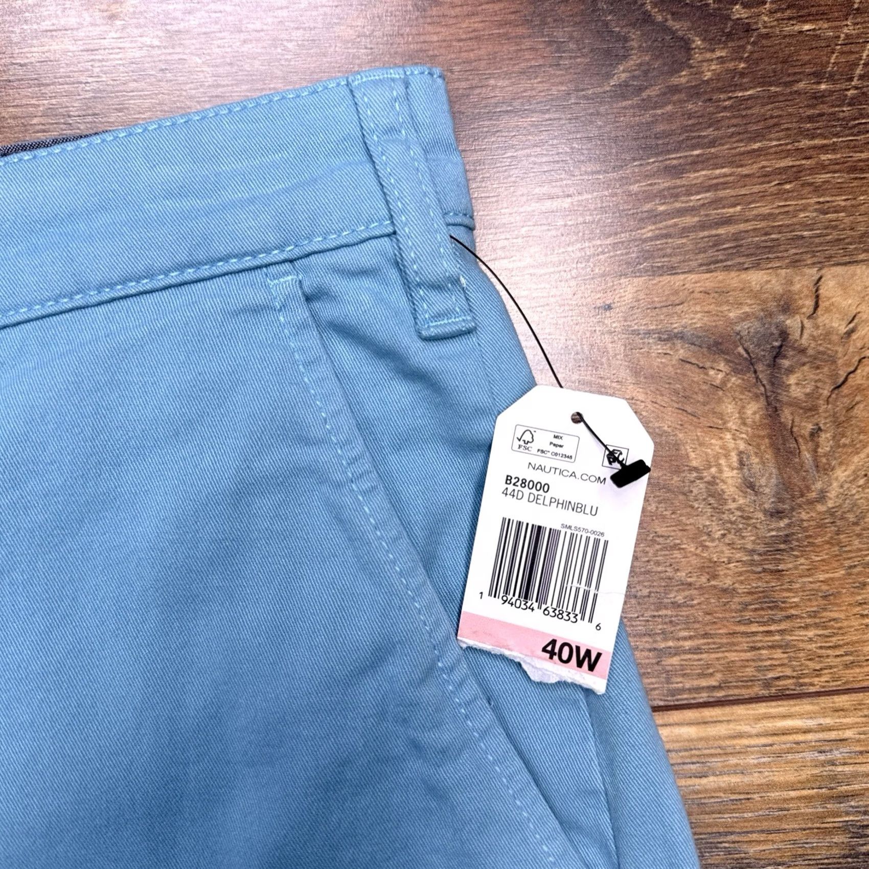 Nautica Nautica Deck Short Adult 40 Blue High Rise Classic Fit Stretch Chino Casual Size US 40 / EU 56 - 3 Thumbnail