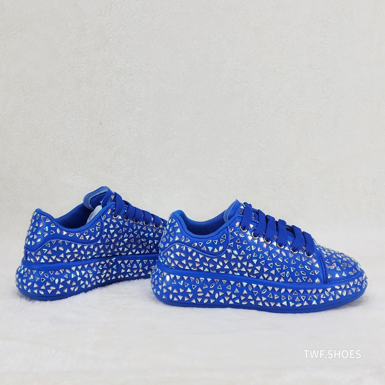 Other Geo Dazzle Cush Iridescent Stone Blue Platform Sneakers Tenn Size US 6 / IT 36 - 2 Thumbnail