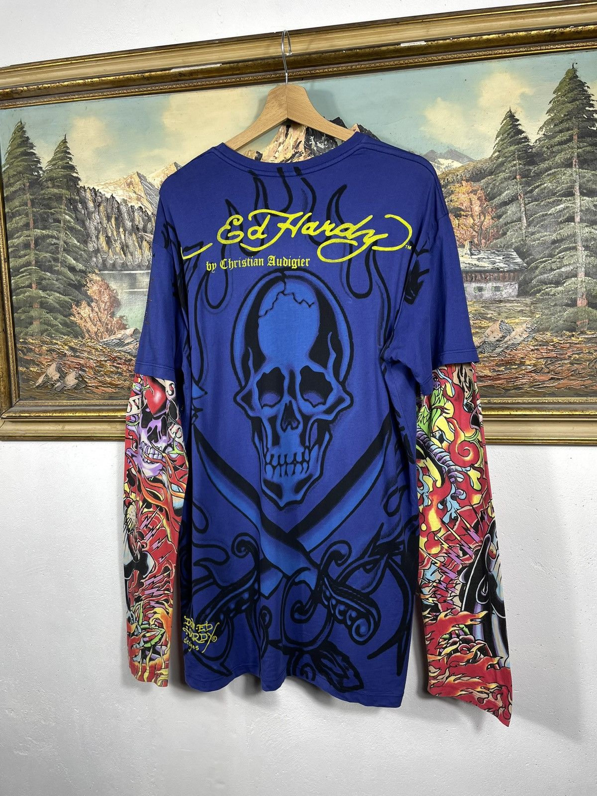 Ed Hardy × Sex Skateboards × Vintage Ed Hardy Retro 00s Baggy Loose Tee Sweatshirt Grunge Cyber Size L / US 10 / IT 46 - 7 Thumbnail