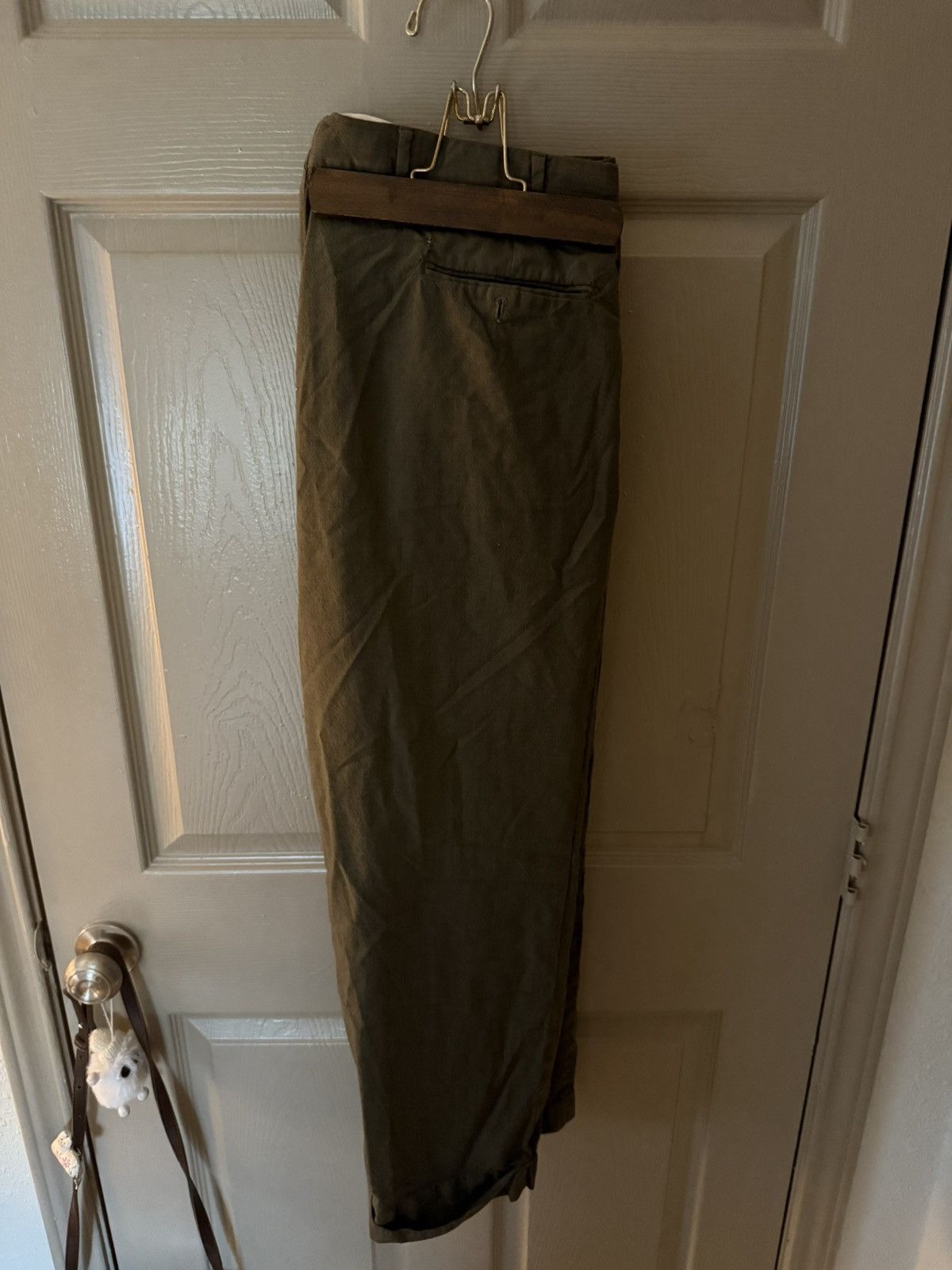 Brooks Brothers Brooks Brothers Mens Khaki Beige Wool Pleated Cuffed Trouser Size US 32 / EU 48 - 3 Thumbnail