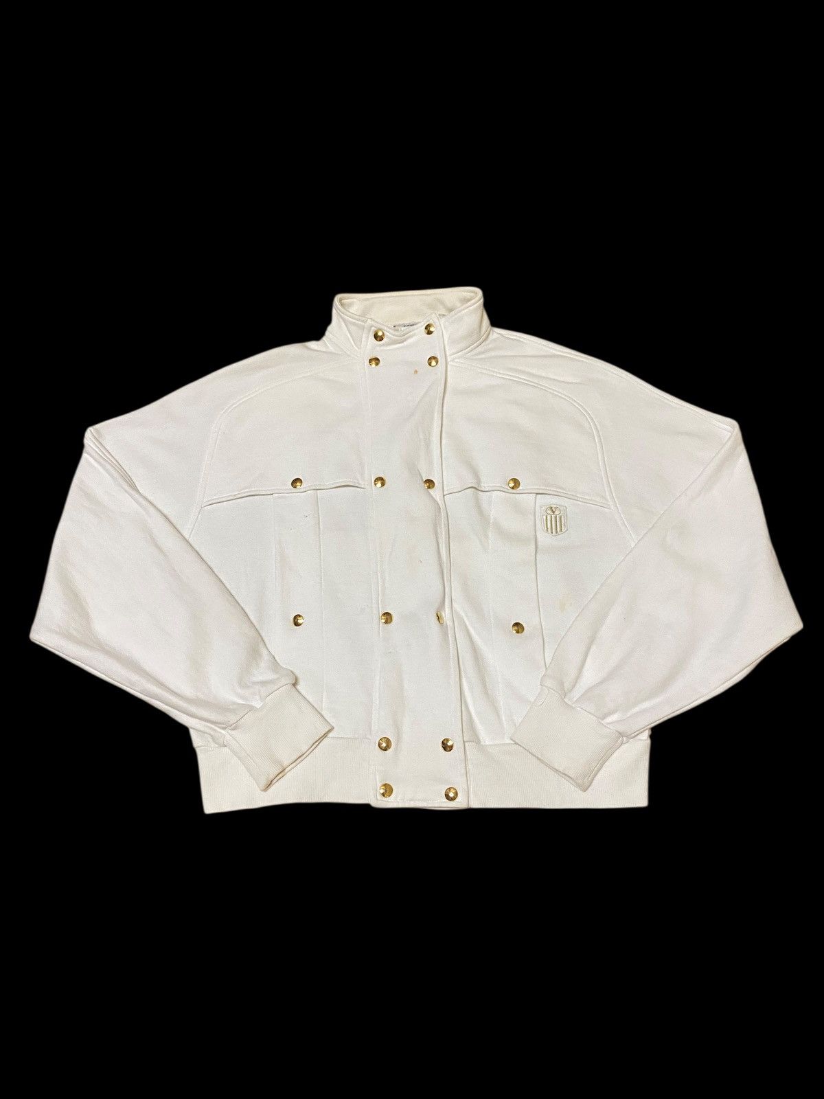 Valentino Vintage 90s Valentino Garavani Gold Button Bomber Jacket Size US L / EU 52-54 / 3 - 1 Thumbnail
