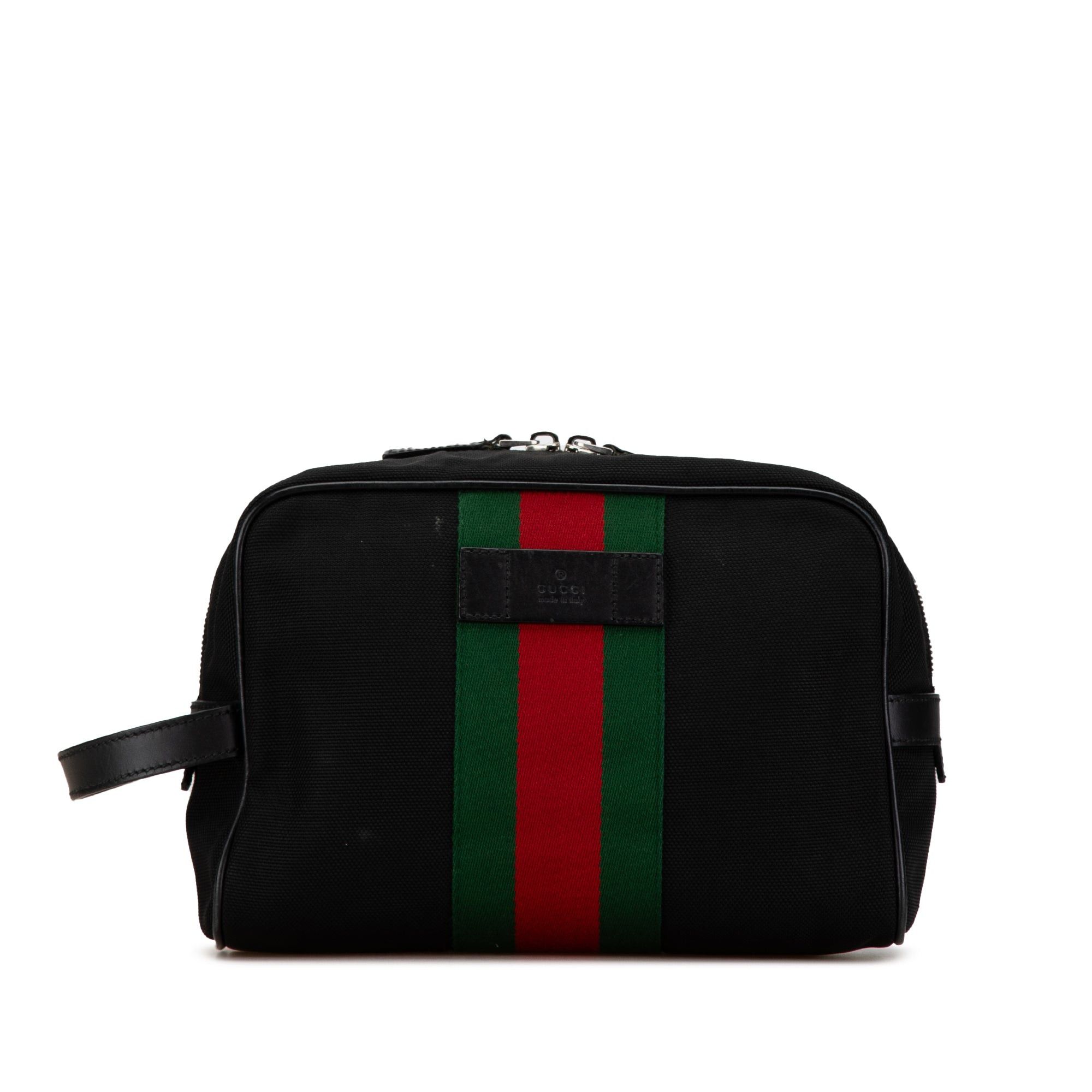 Gucci Gucci Techno Web Canvas Clutch Black Size ONE SIZE - 1 Thumbnail