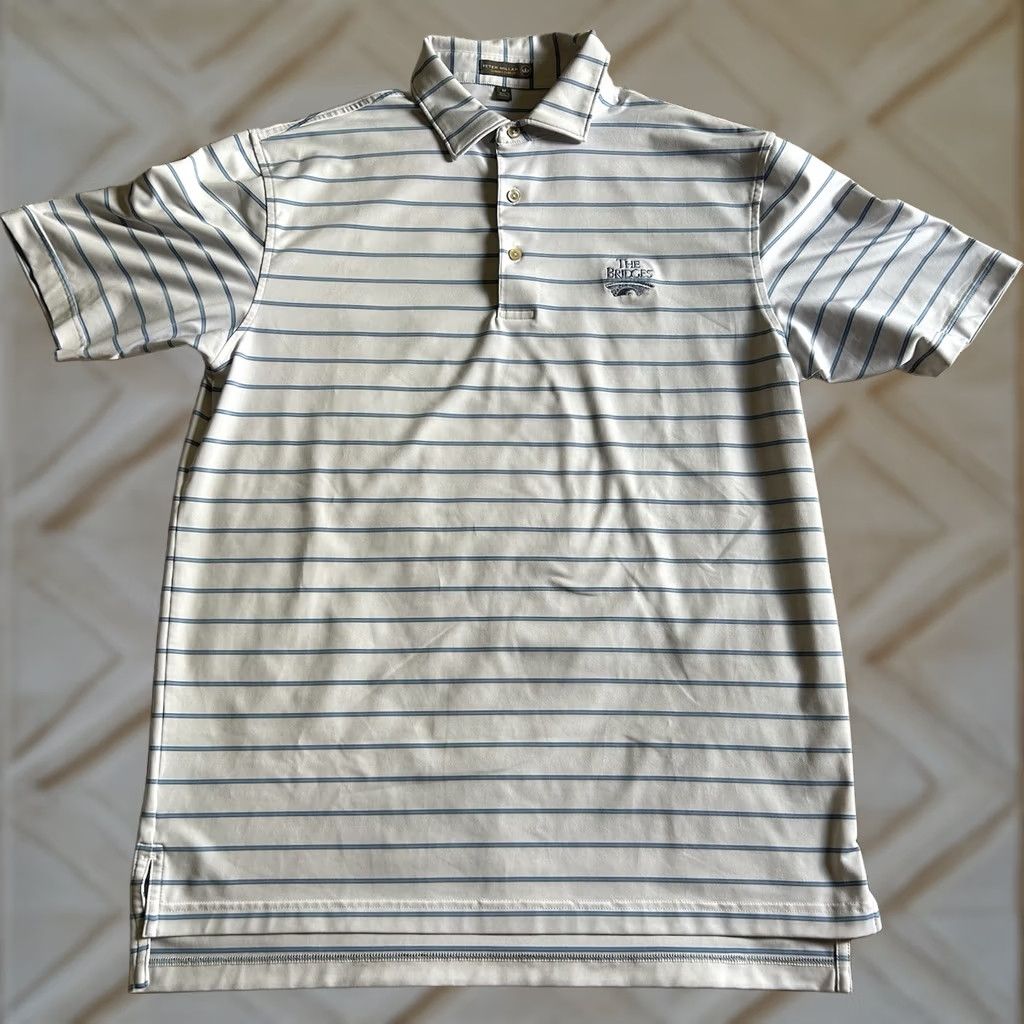 Peter Millar Peter Millar Summer Comfort The Bridges Golf Club Polo M Multicolor Striped Short Sleeve Collared Breathable Shirt Mens Sports Golf Size US M / EU 48-50 / 2 - 1 Thumbnail