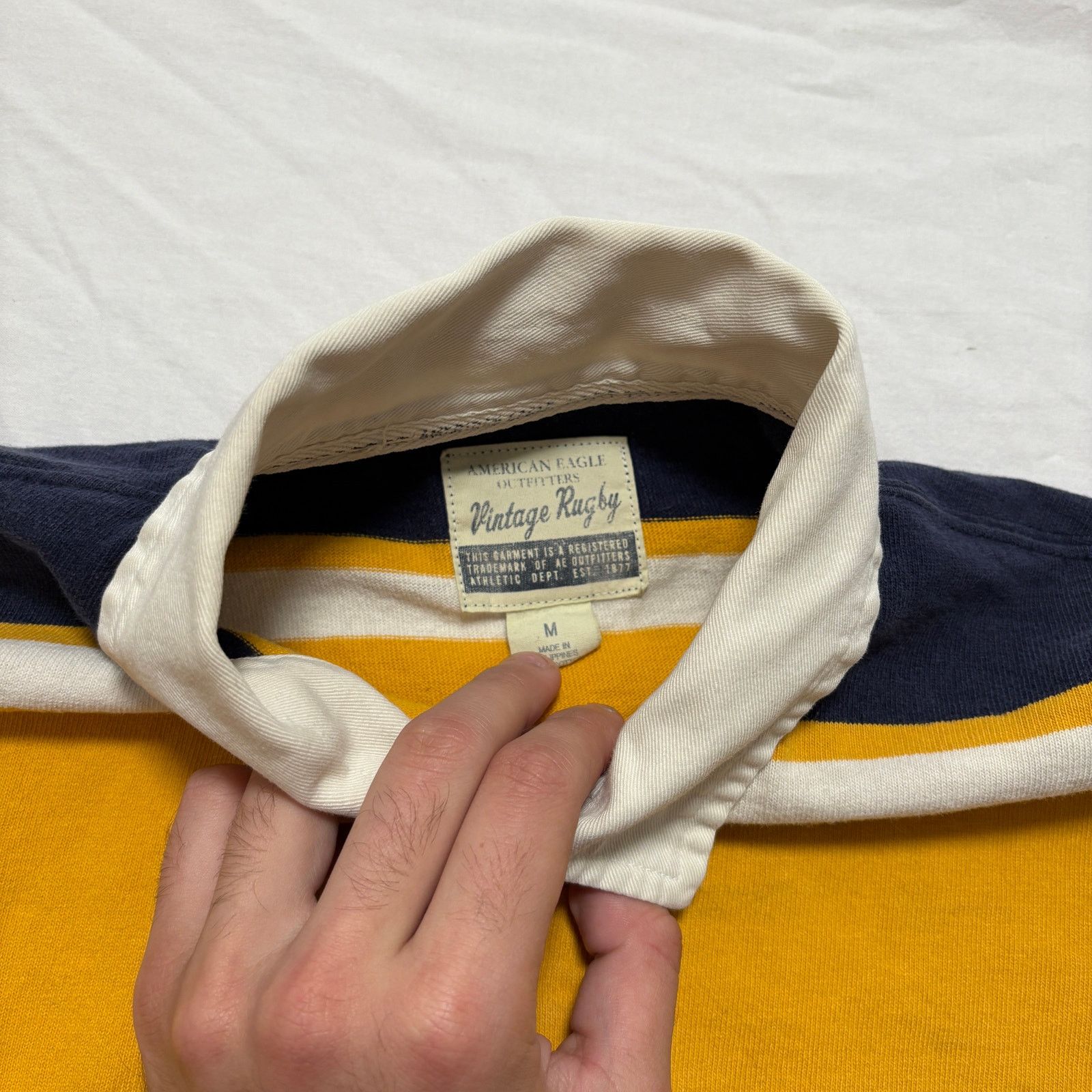 American Eagle Outfitters VTG Y2K American Eagle Striped Varsity Rugby Polo Shirt M Size US M / EU 48-50 / 2 - 2 Thumbnail