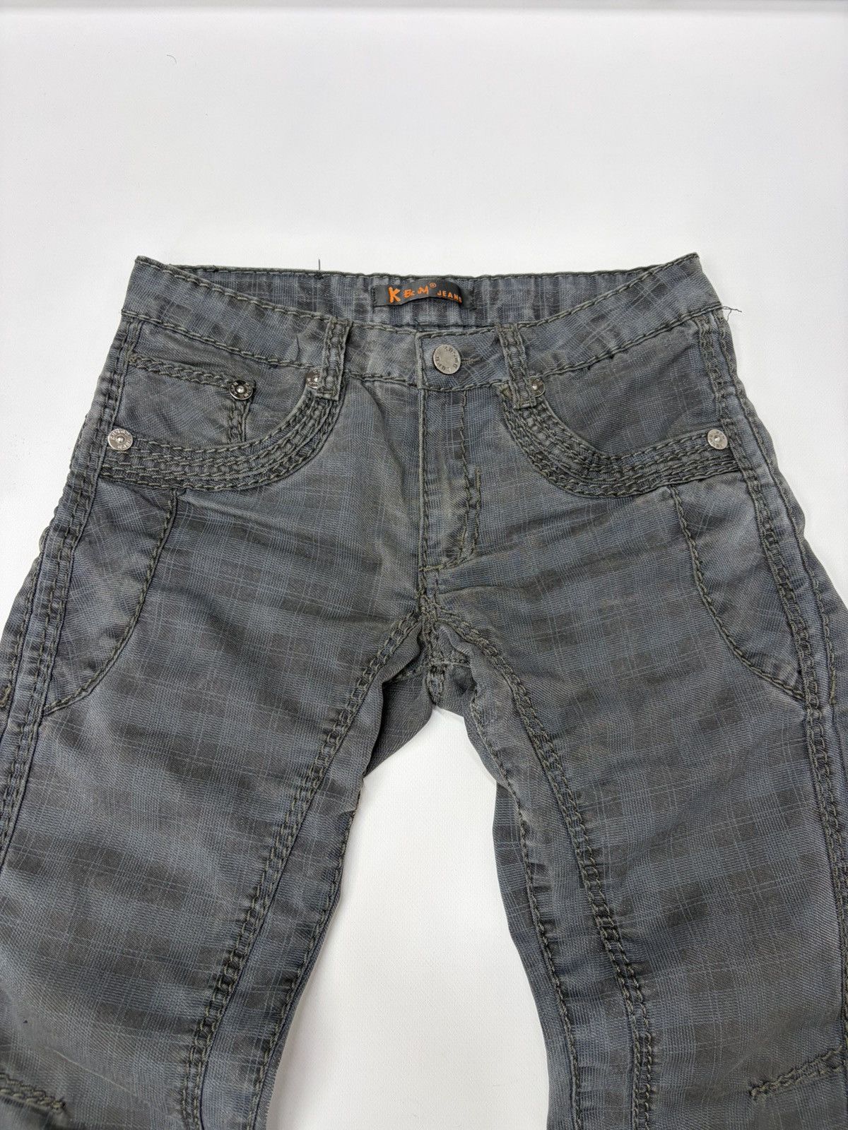 If Six Was Nine Vintage Diesel D&G Style Y2K Biker Panel Denim Jeans Grey Size US 32 / EU 48 - 5 Thumbnail