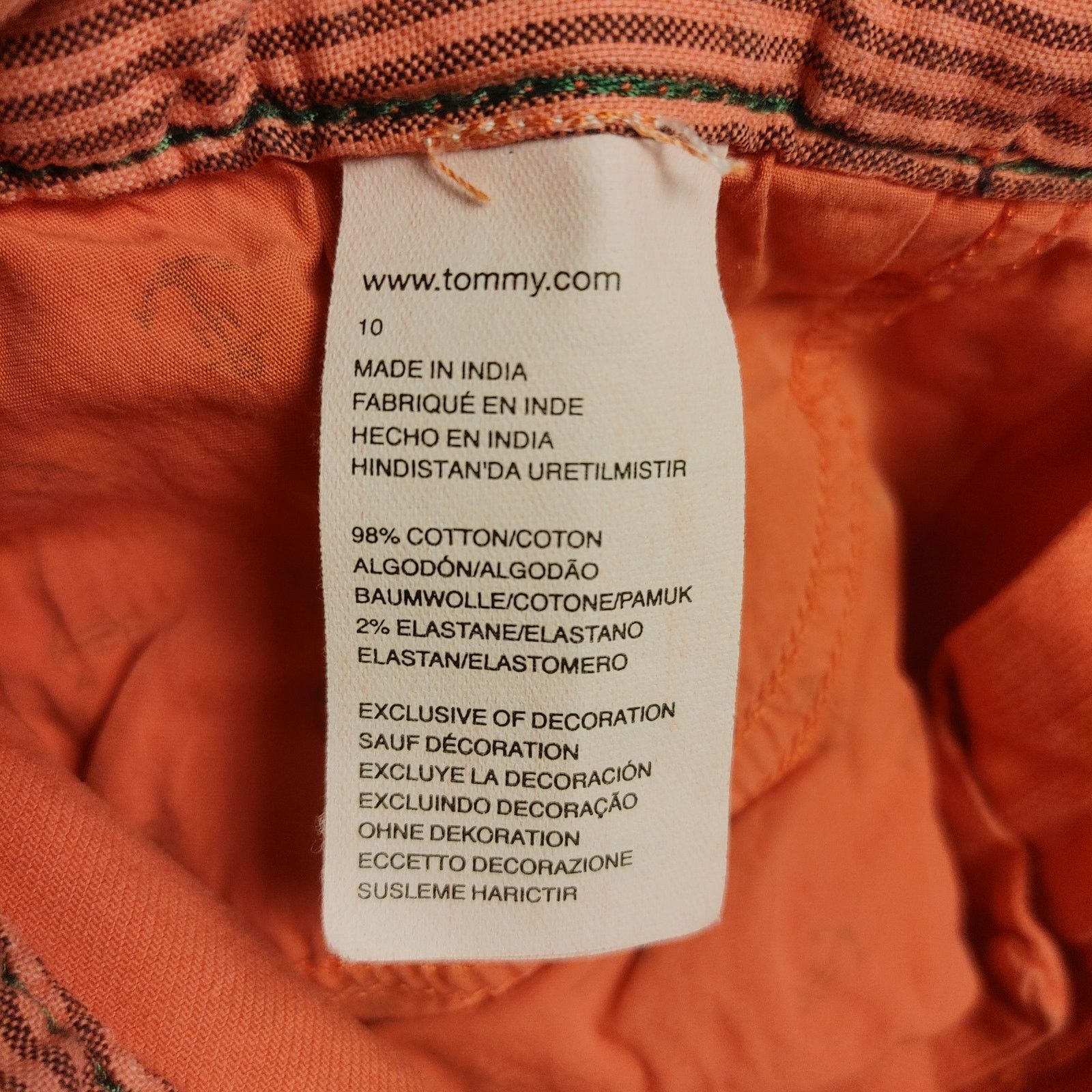 Tommy Hilfiger Tommy Hilfiger Women's 10 Orange Denim Jean Mini Skirt Size 32" / US 10 / IT 46 - 4 Thumbnail