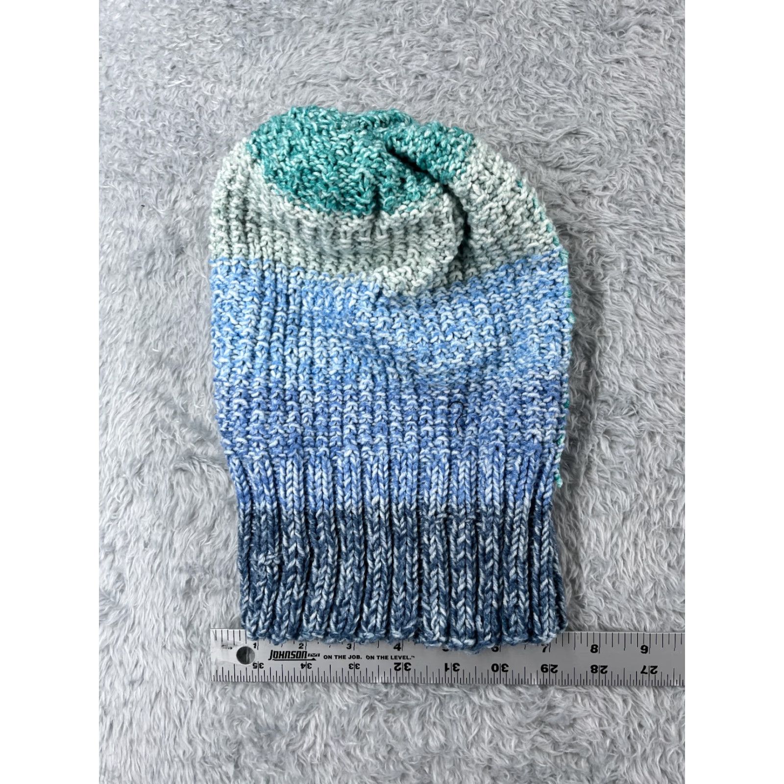 Vintage Made With Love By Gramma Nance Beanie Toque Womens Blue Knit Stripe Handmade Pom Hat Kid? Size ONE SIZE - 6 Thumbnail