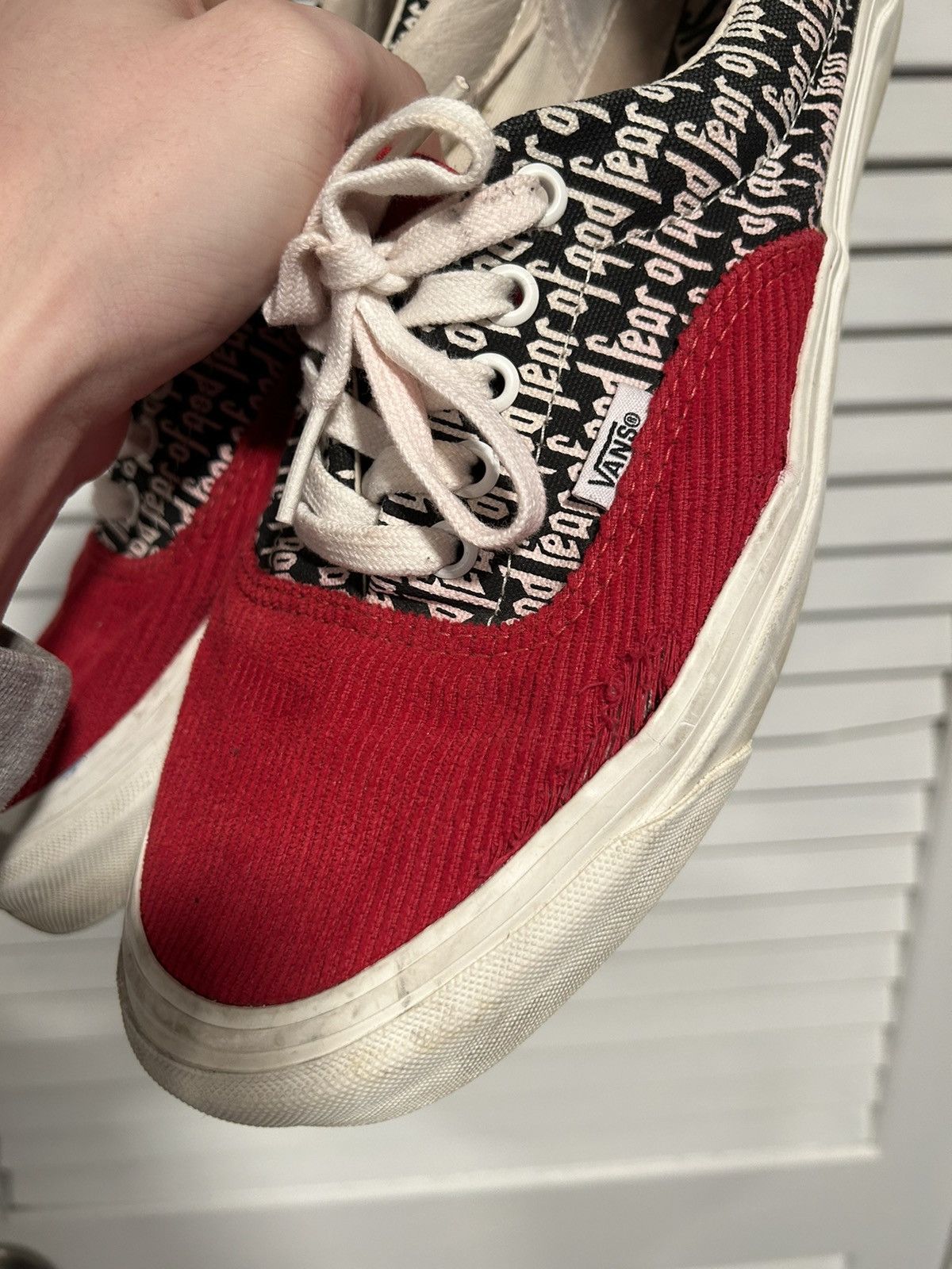 Fear of God × Vans Fear Of God Vans Era 95 Red Corduroy Size US 12 / EU 45 - 6 Thumbnail